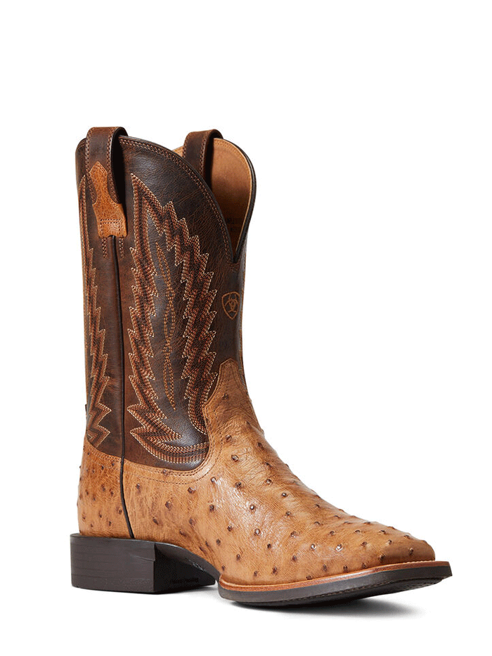 Ariat Men's Quantum Primo Full Quill Ostrich Western Boots - Beam Brown | Premium Cowboy Boots for Riding, Work & Country Fashion
