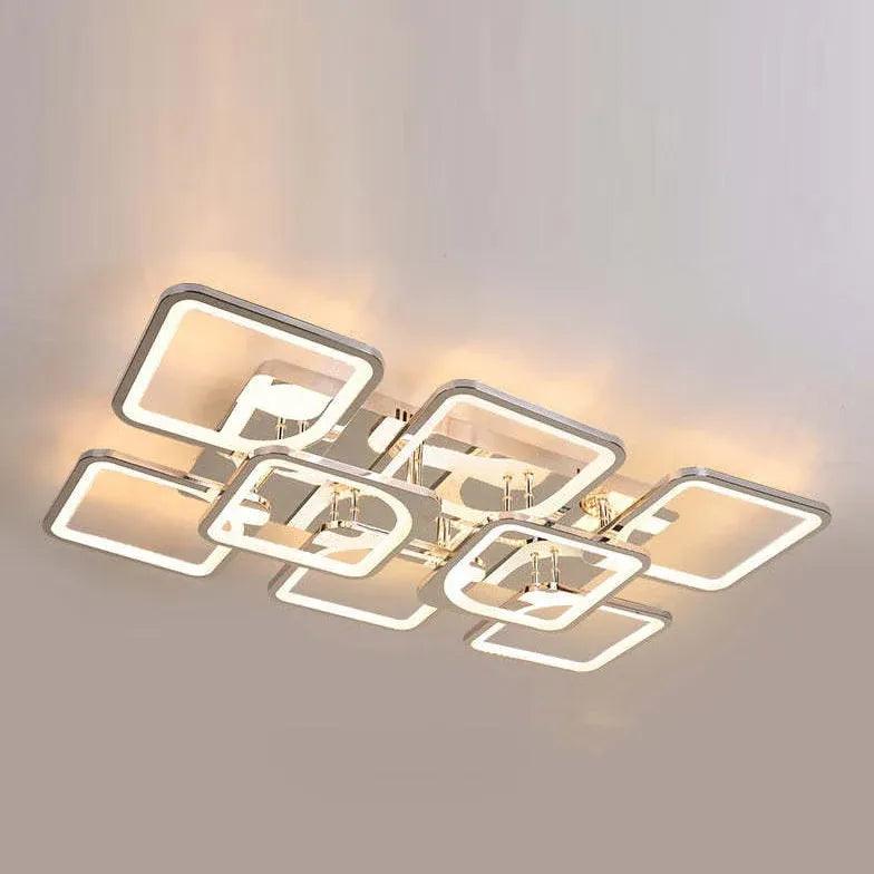 Modern Square Frame Pendant Light - Sleek Multi-Panel Design for Dining Room, Kitchen Island & Living Room Lighting