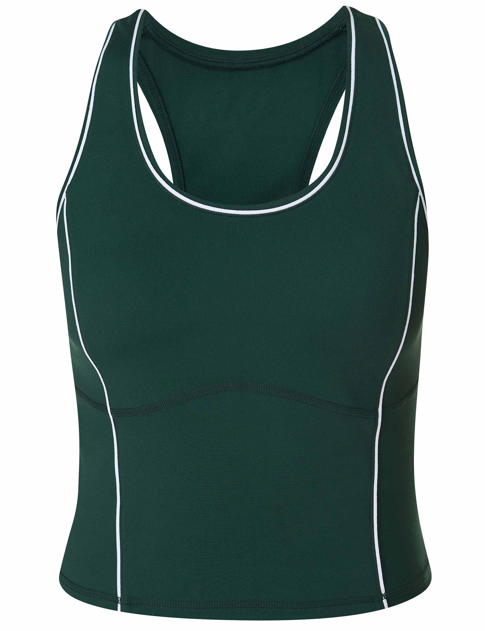 All Day Active Cropped Tank Top for Women - Breathable Cedar Green Workout Shirt | Perfect for Yoga, Running & Gym