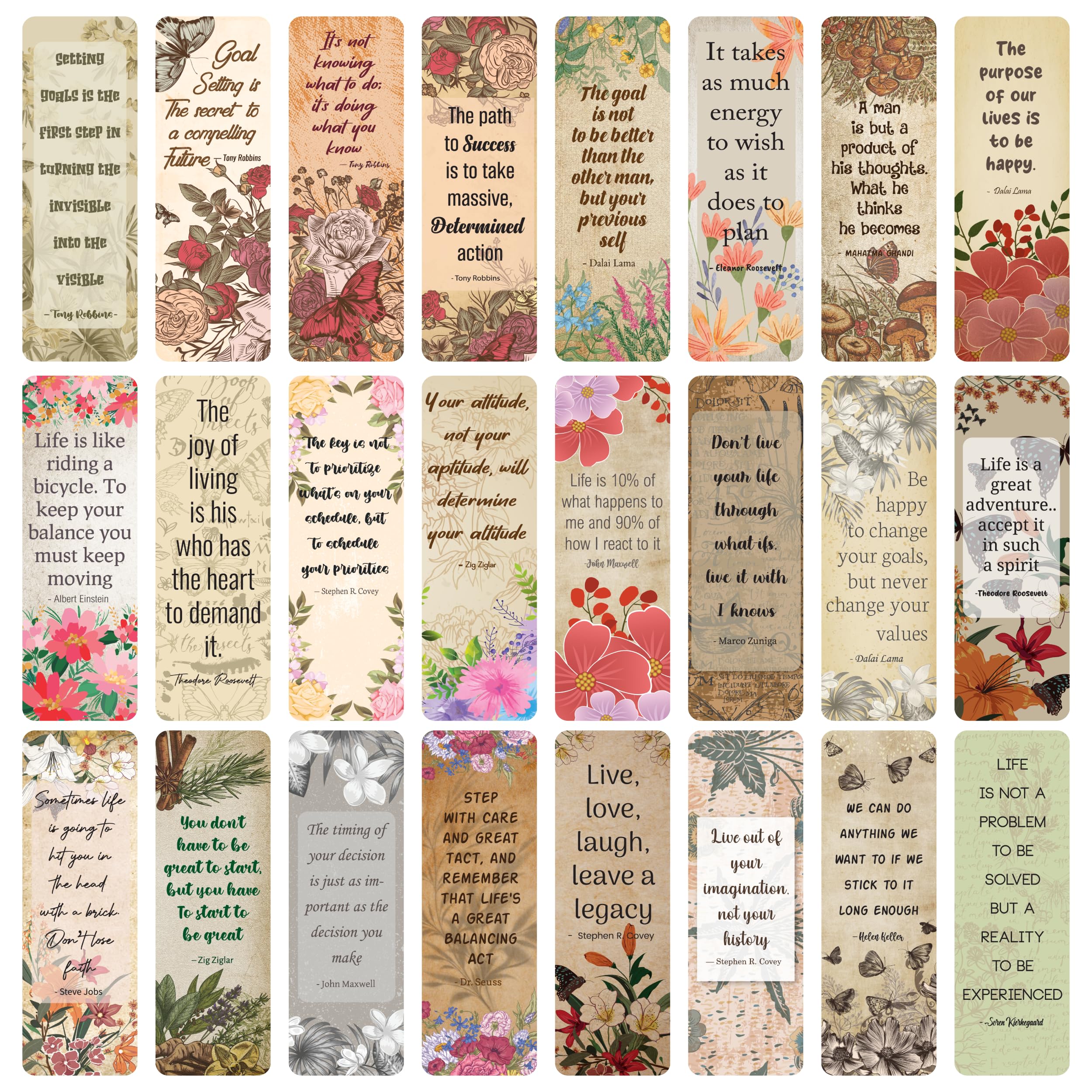 96 Pack Inspirational Floral Bookmarks for Women - Motivational Book Markers for Reading, Bulk Bookmarks for Book Lovers - Perfect for Gifts, Book Clubs & Personal Reading Motivation