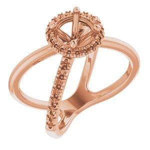 14K Rose Gold 6.5mm Round Solitaire Ring Mounting - Perfect for Engagement Rings, Wedding Bands & Fine Jewelry Making