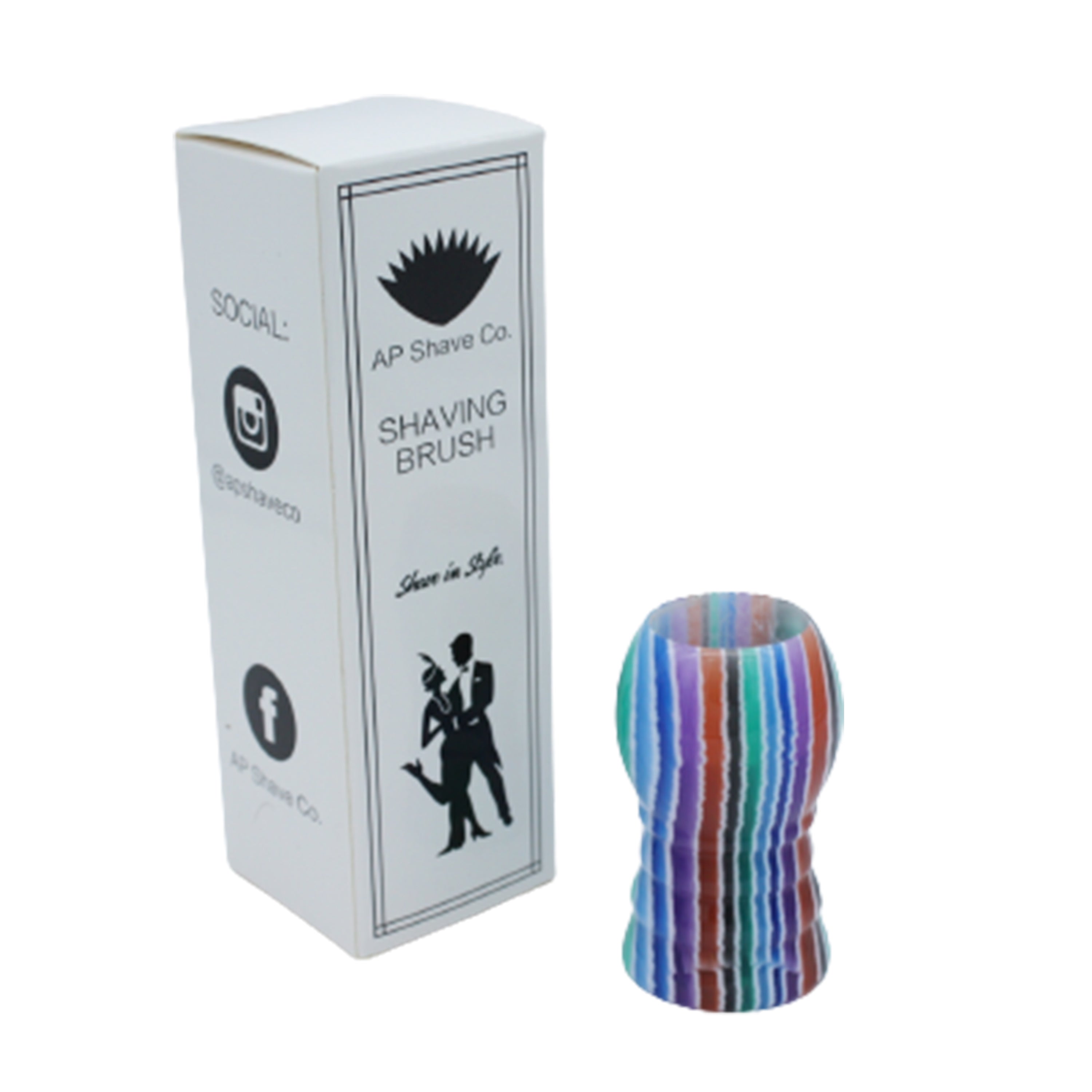 Premium Blue Stripe Handmade Shaving Brush Handle - Fits 20mm & 22mm Knots - Perfect for Wet Shaving & Grooming Gifts