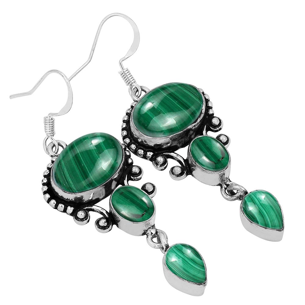 16.96Cts Natural Semi-Precious Gemstone Dangle Earrings for Women - Handmade Bohemian Jewelry, Perfect Gift for Mom, Wife, Birthday, Anniversary & Women's Day - Elegant for Parties, Weddings & Everyday Wear