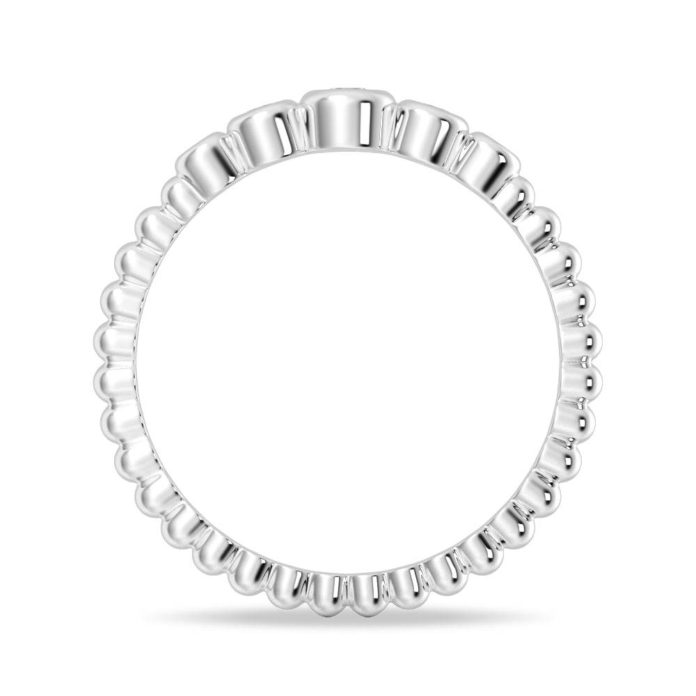 Lab Grown Diamond 5 Stone Promise Ring with Beaded Design - Perfect for Anniversaries, Engagements & Special Occasions