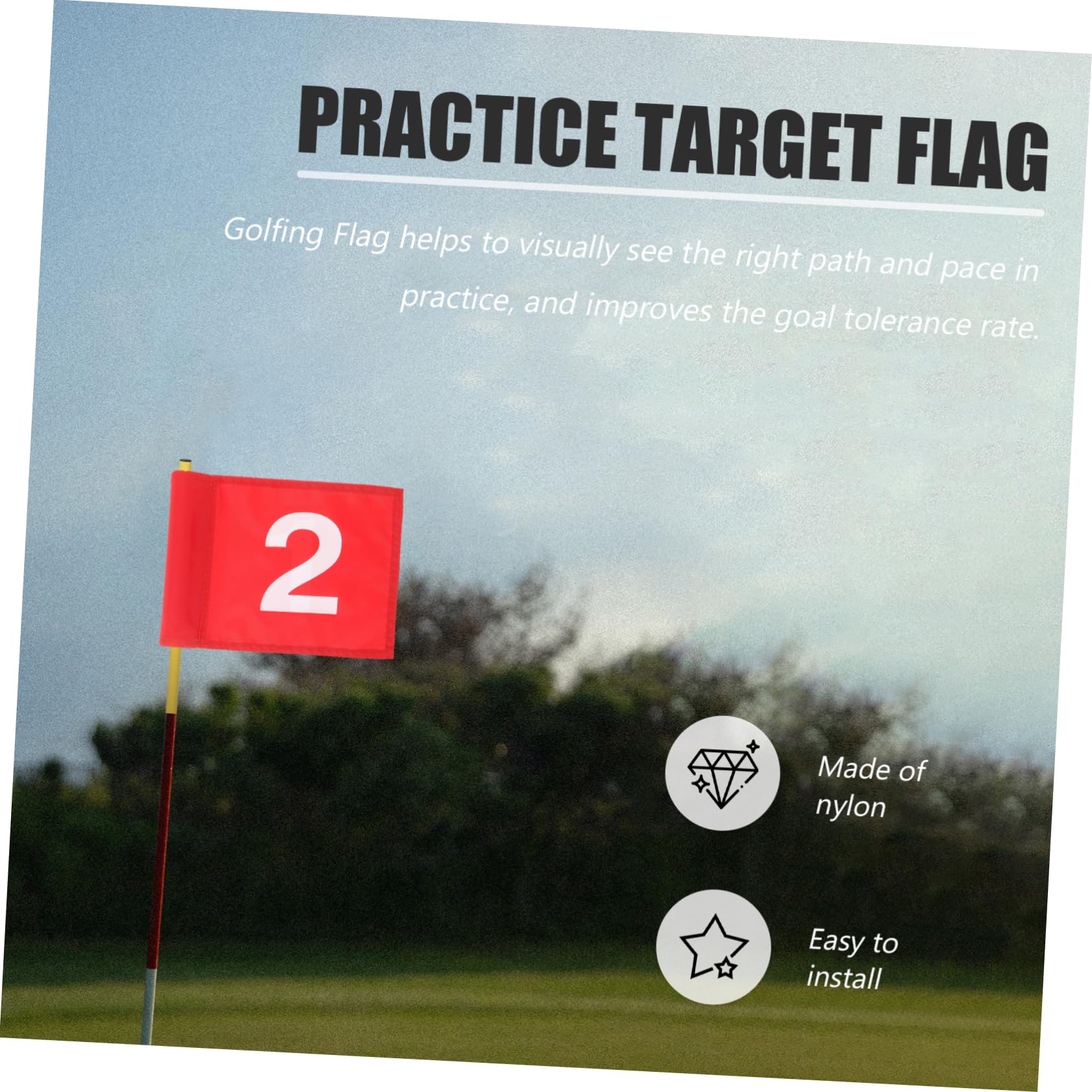 Happyyami 3-Piece Golf Training Set - Small Putting Green Flags, Golf Ball Markers & Oversized Nylon Accessories for Backyard Practice & Driving Range | Perfect for Home, Yard & Professional Golf Course Training