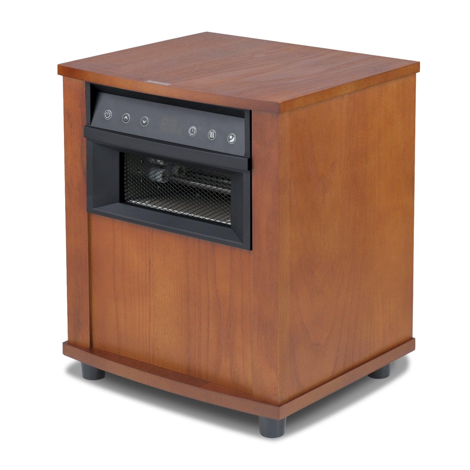 Large Digital LED Display Electric Infrared Wooden Space Heater with Timer - Perfect for Living Rooms, Bedrooms & Offices