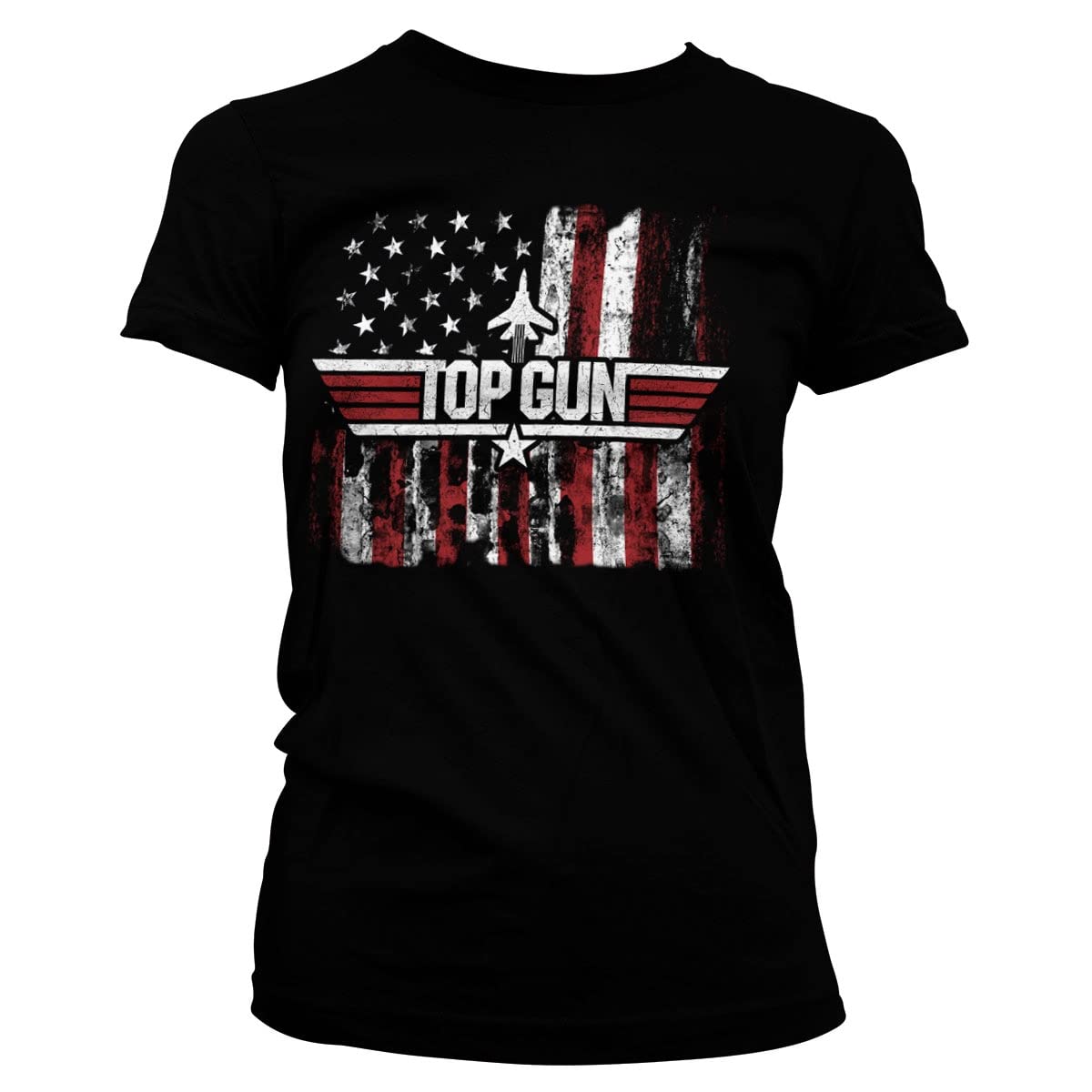 Top Gun Officially Licensed Women's T-Shirt - Black, Large Size | Comfortable Cotton Tee for Casual Wear, Movie Fans & Retro Fashion Lovers
