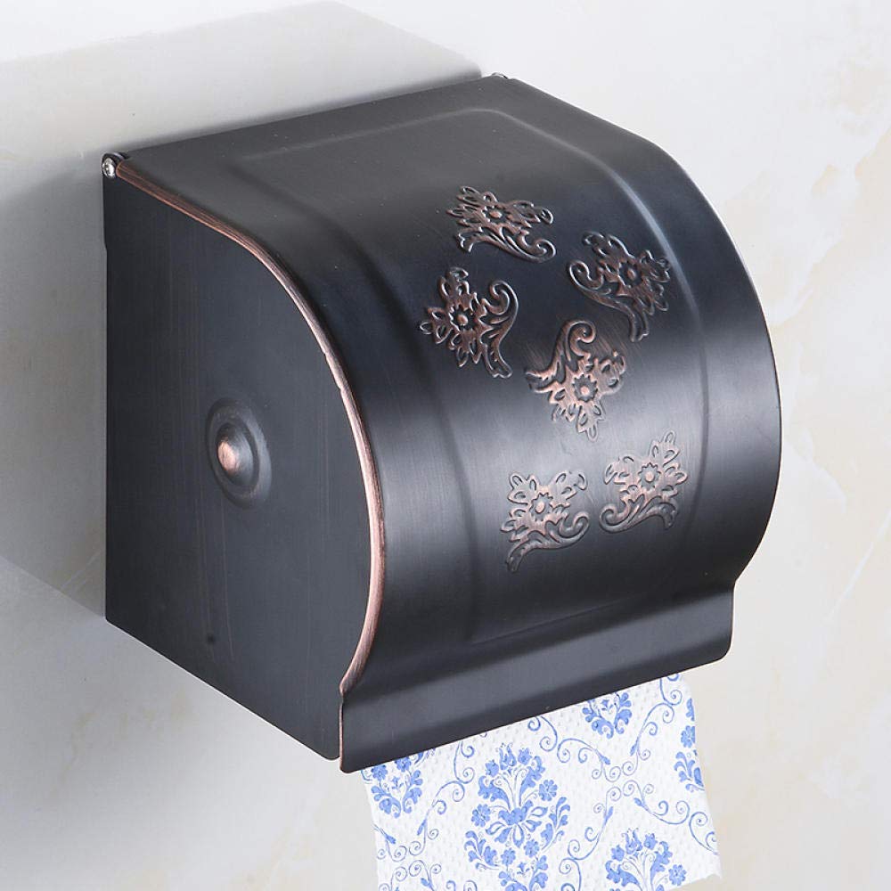 Premium Solid Brass Oil Rubbed Bronze Wall Mount Toilet Paper Holder - Durable Bathroom Tissue Roll Dispenser for Modern & Classic Bathrooms