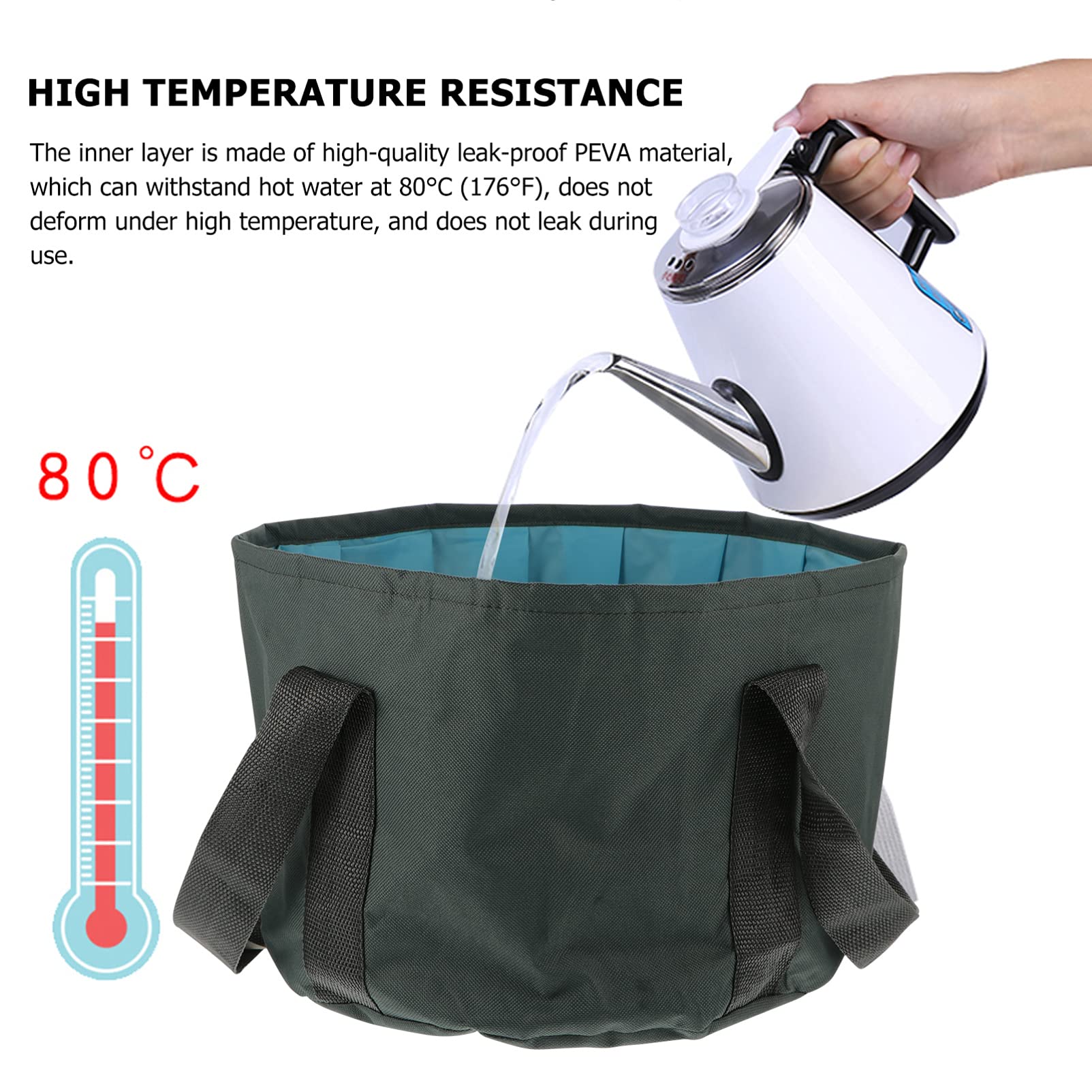 Foldable Foot Spa Basin - 2 Pcs Collapsible Bucket for Foot Soaking & Travel