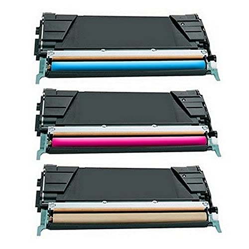 Lexmark C522N/C524DN/C524DTN/C524N/C530DN/C532DTN/C532N/C534DN/C534DTN/C534N Compatible Toner Cartridge Combo Pack (C/M/Y) (C5220CMY) - High-Quality Replacement for Home & Office Printing