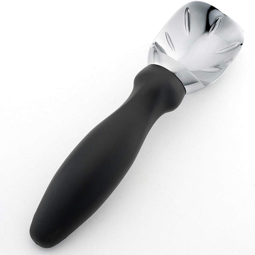 MNTT Professional Ice Cream Scoop - Heavy Duty Stainless Steel Kitchen Tool for Scooping Ice Cream, Meatballs, Salad, Watermelon & Dough - Perfect for Home, Restaurants & Ice Cream Shops (Black)