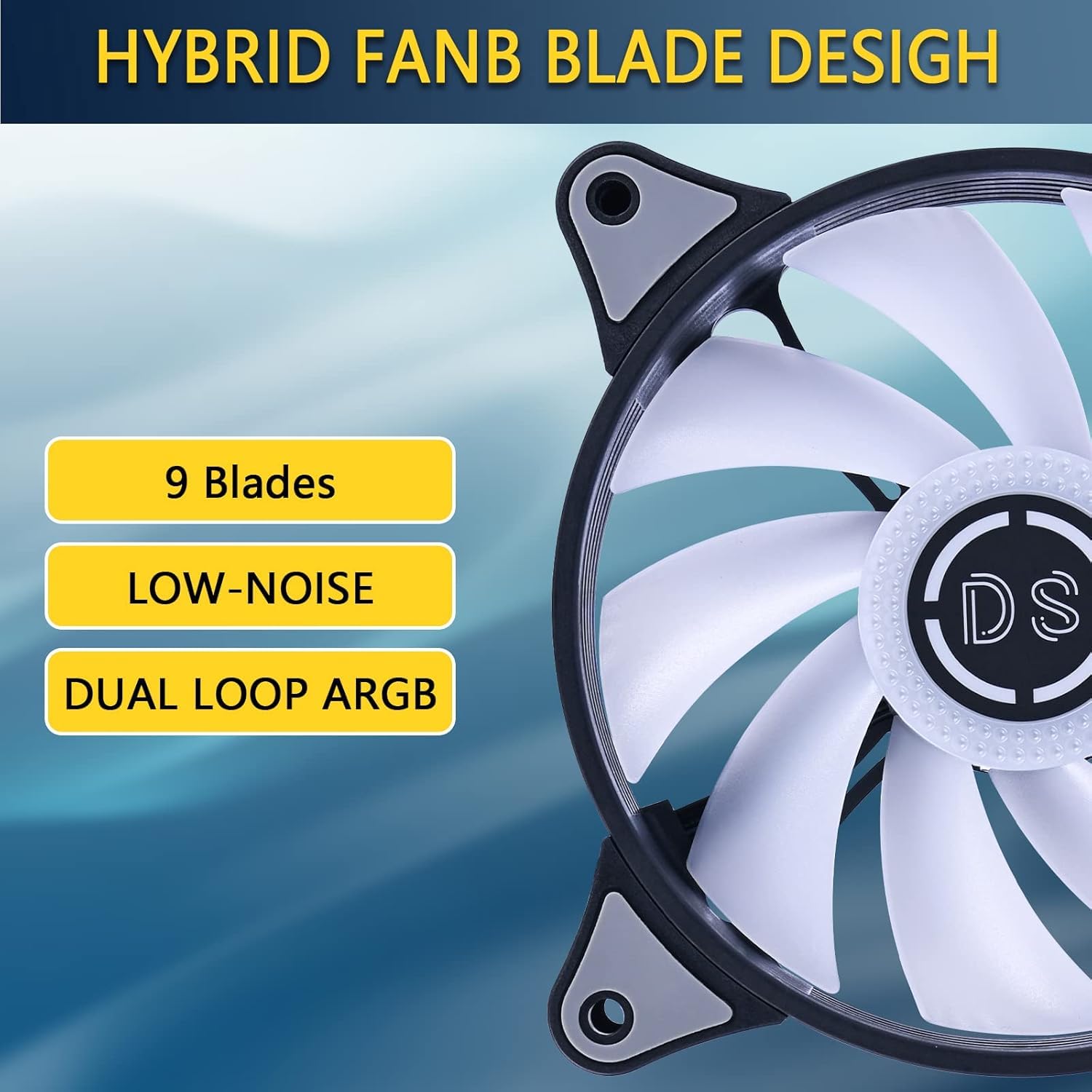 DS 120mm RGB PC Case Cooling Fan Kit with ARGB LED & Controller - 6 Pack G Series Computer Fans for Gaming PC Build & Case Modding | Perfect for Desktop Cooling, RGB Lighting Effects & Custom PC Setups