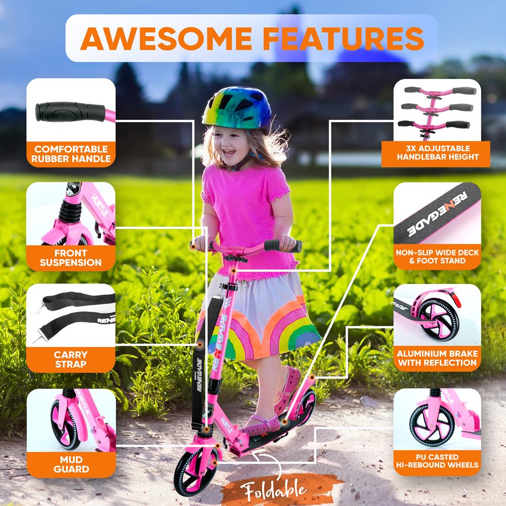 Foldable Kick Scooter for Adults & Teens - Lightweight Aluminum Commuter Scooter for Urban Travel, School & Campus - Portable & Adjustable Height - Perfect for Commuting, Exercise & Fun Outdoor Activities