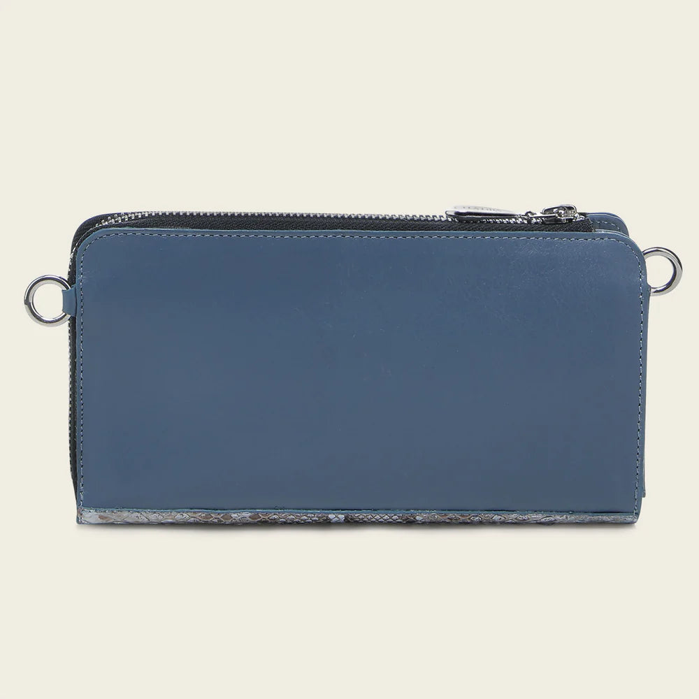 BD229PM Women's Cuadra Blue Python Print Casual Wristlet Wallet - Stylish & Compact for Everyday Use, Travel, and Parties