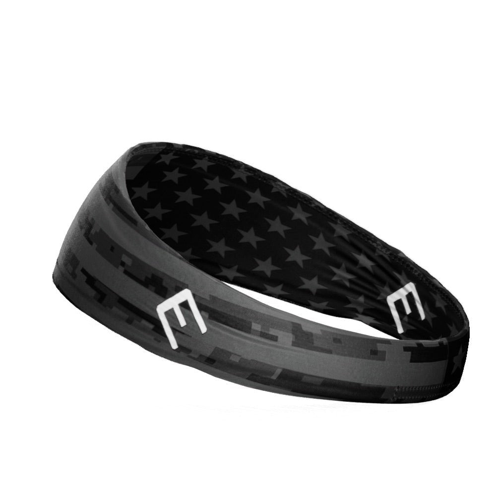 Shadow USA Flag 2.0 Headband - Patriotic Sweatband for Running, Workouts & Sports - American Flag Design Head Wrap for Men & Women