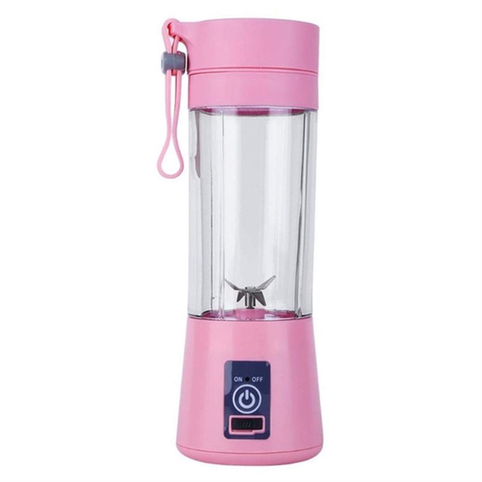 Portable USB Rechargeable Mini Electric Juicer - 300ml Travel Smoothie Maker & Fruit Blender Cup with Handheld Mixer for Juice, Shakes, Baby Food - Perfect for Gym, Office, Kitchen (Pink)