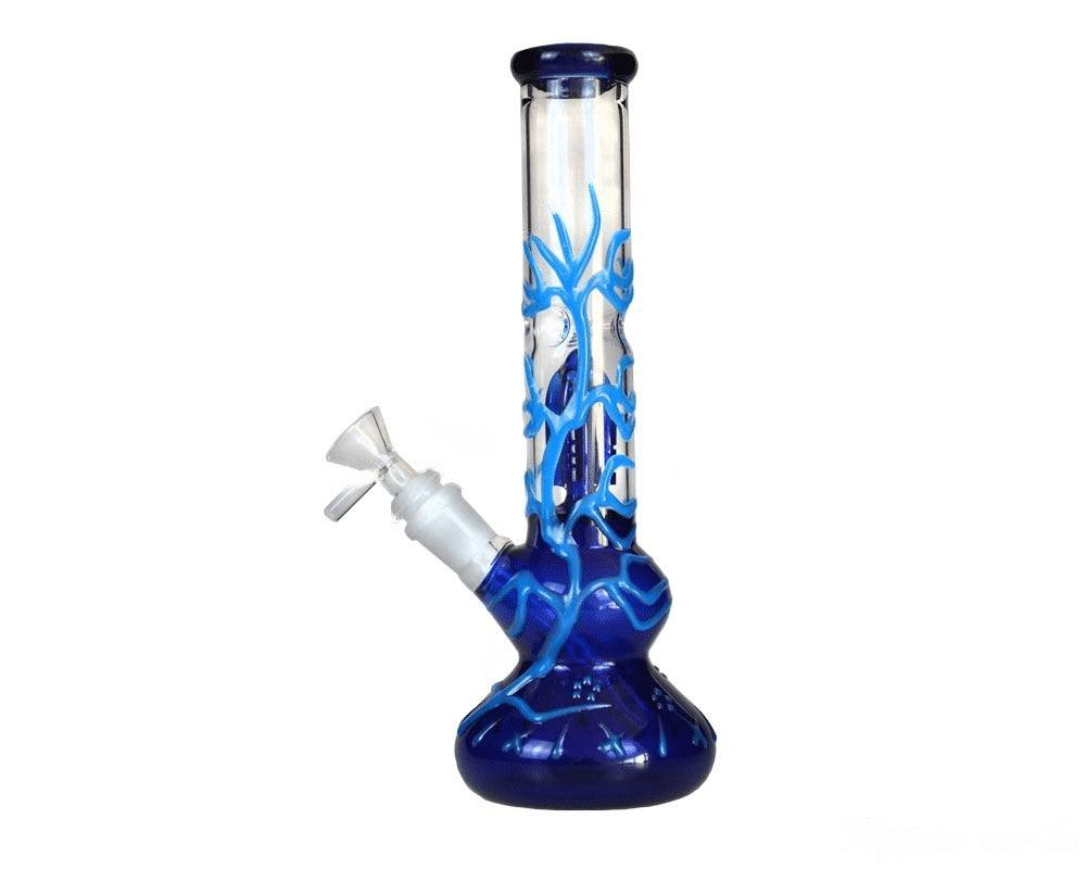 Vibrant Hand-Painted Glass Bong | Colorful Smoking Water Pipe with LED Lights | Portable & Lightweight for Travel, Parties, and Home Use