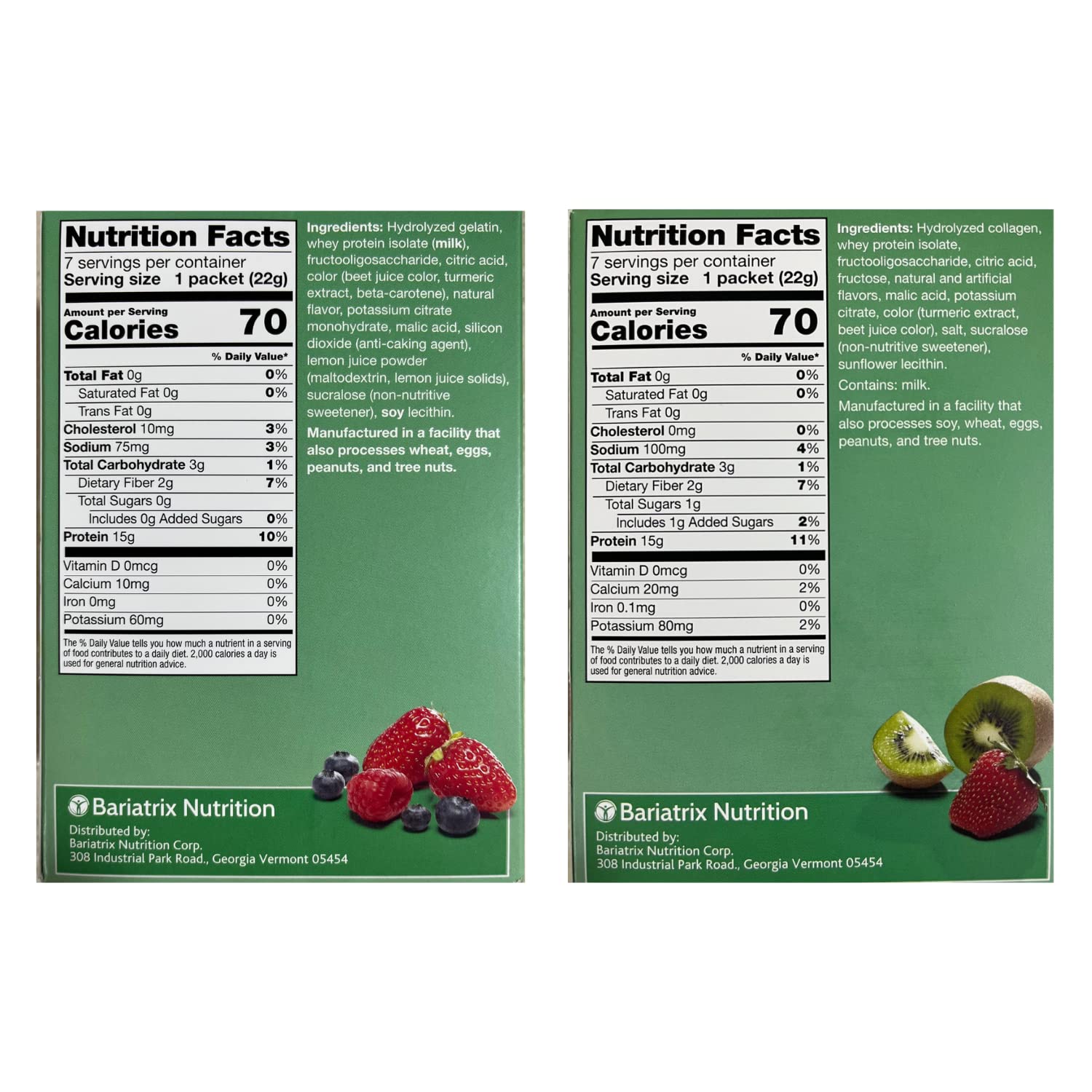 High Protein Berry Blast & Strawberry Kiwi Fruit Drink 2 Pack - 15g Protein, Low Calorie, Sugar Free, Ideal Protein Compatible - Perfect for Post-Workout Recovery, Weight Management & Healthy Snacking (7 Servings Per Box, 2 Pack)