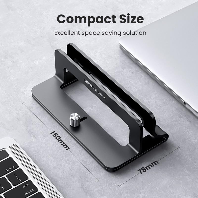 UGREEN Vertical Laptop Stand Holder - Adjustable Aluminum Desktop Stand for MacBook Pro/Air & 17.3