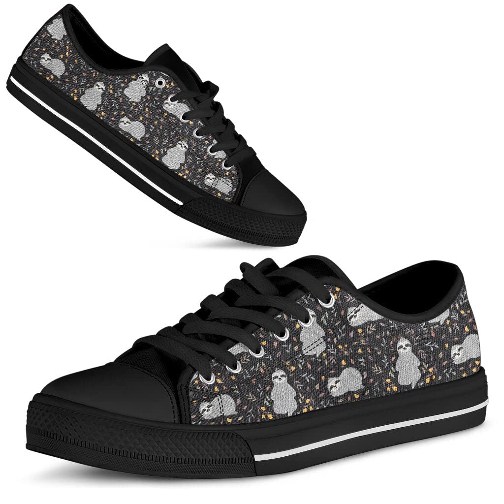 Cute Sloth Canvas Low Top Sneakers for Men & Women - Comfortable Sloth Lovers Shoes with Gift Box | Perfect Casual Walking Shoes & Unique Animal-Themed Gifts