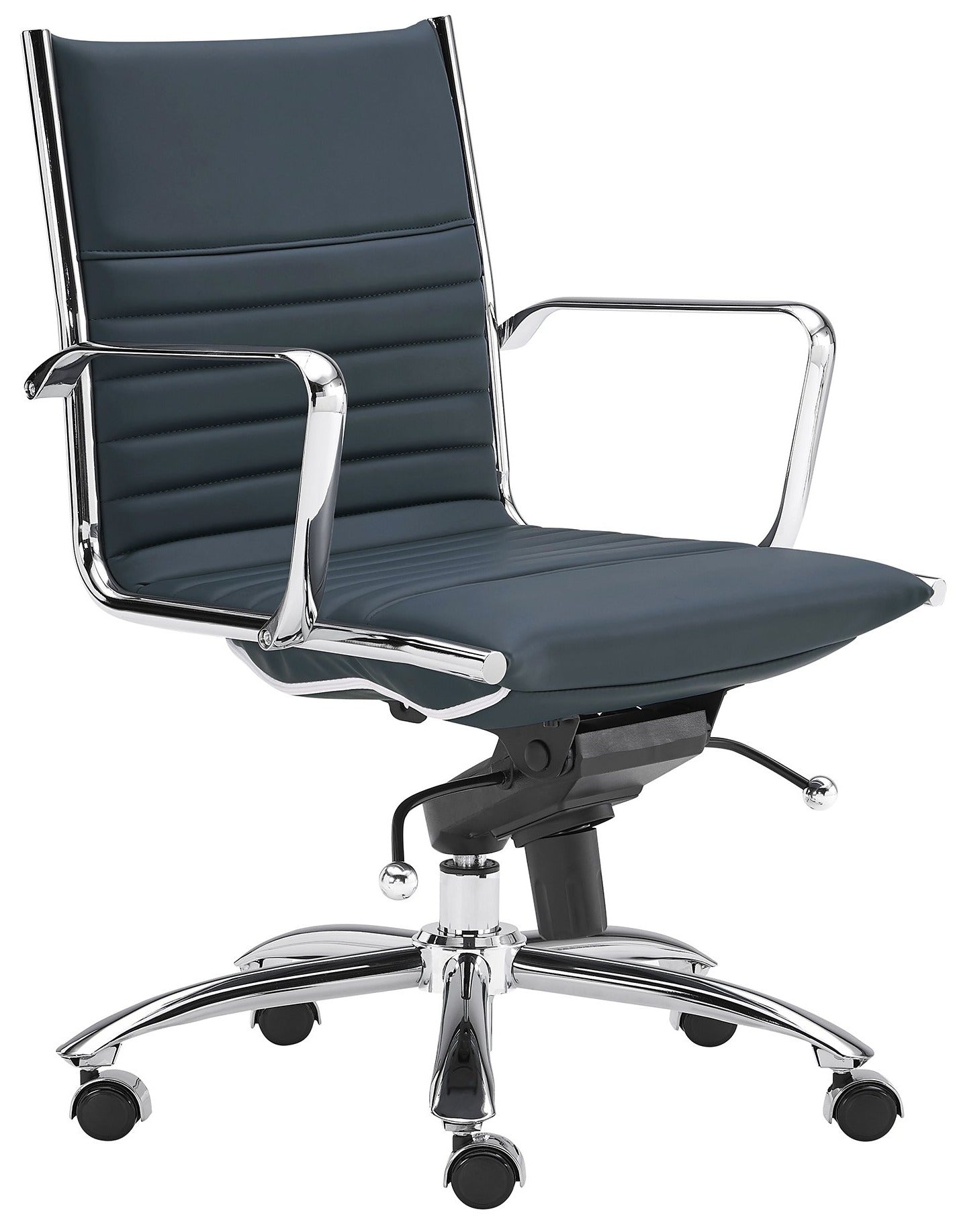 Dirk Low Back Office Chair with Chromed Steel Base - Ergonomic Mesh Desk Chair for Home & Office Workspaces - Perfect for Long Hours of Computer Work, Gaming, and Study Sessions