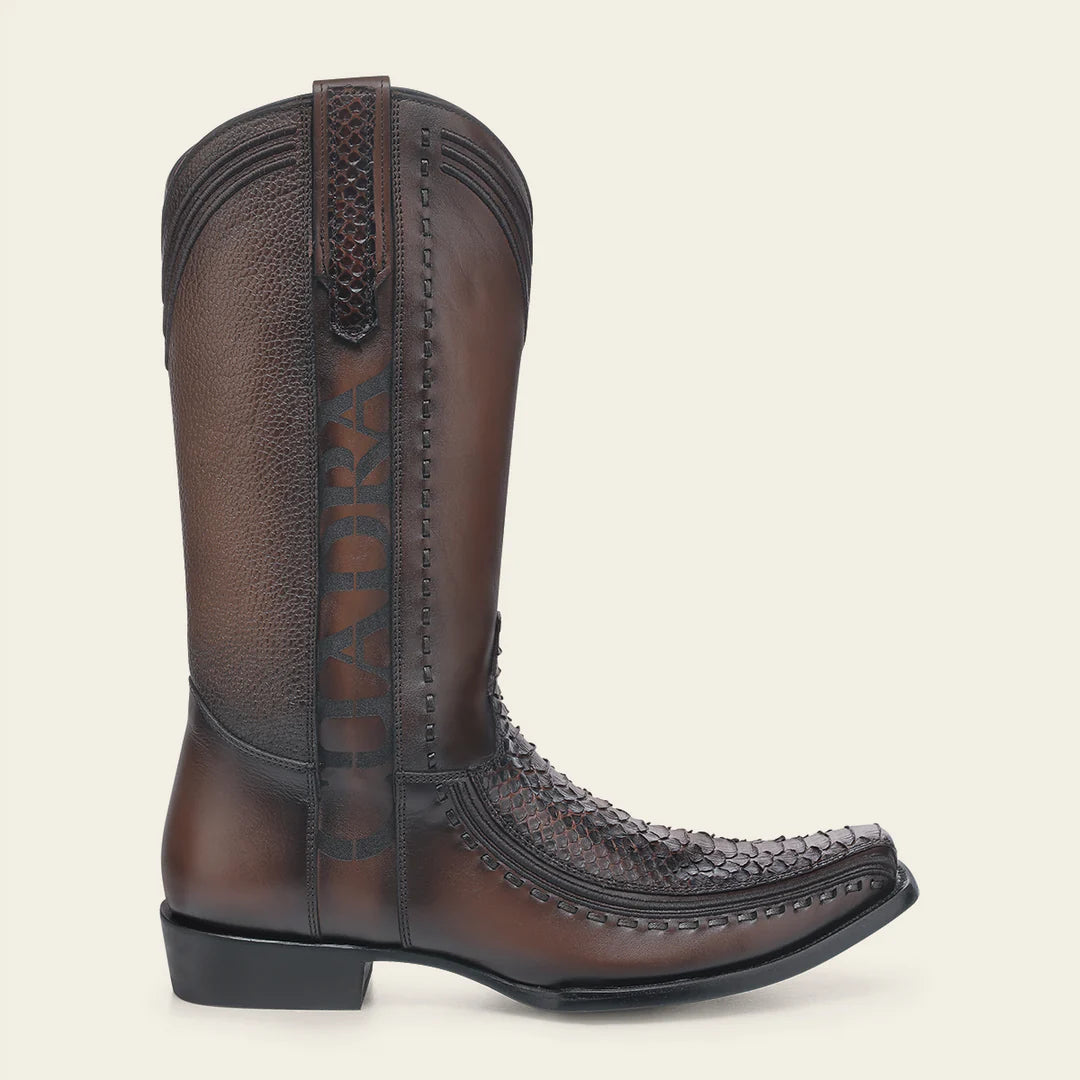 1J3GPH Men's Cuadra Honey Dress Cowboy Python Skin Boots - Western Style Leather Boots for Rodeo, Country Music & Cowboy Fashion