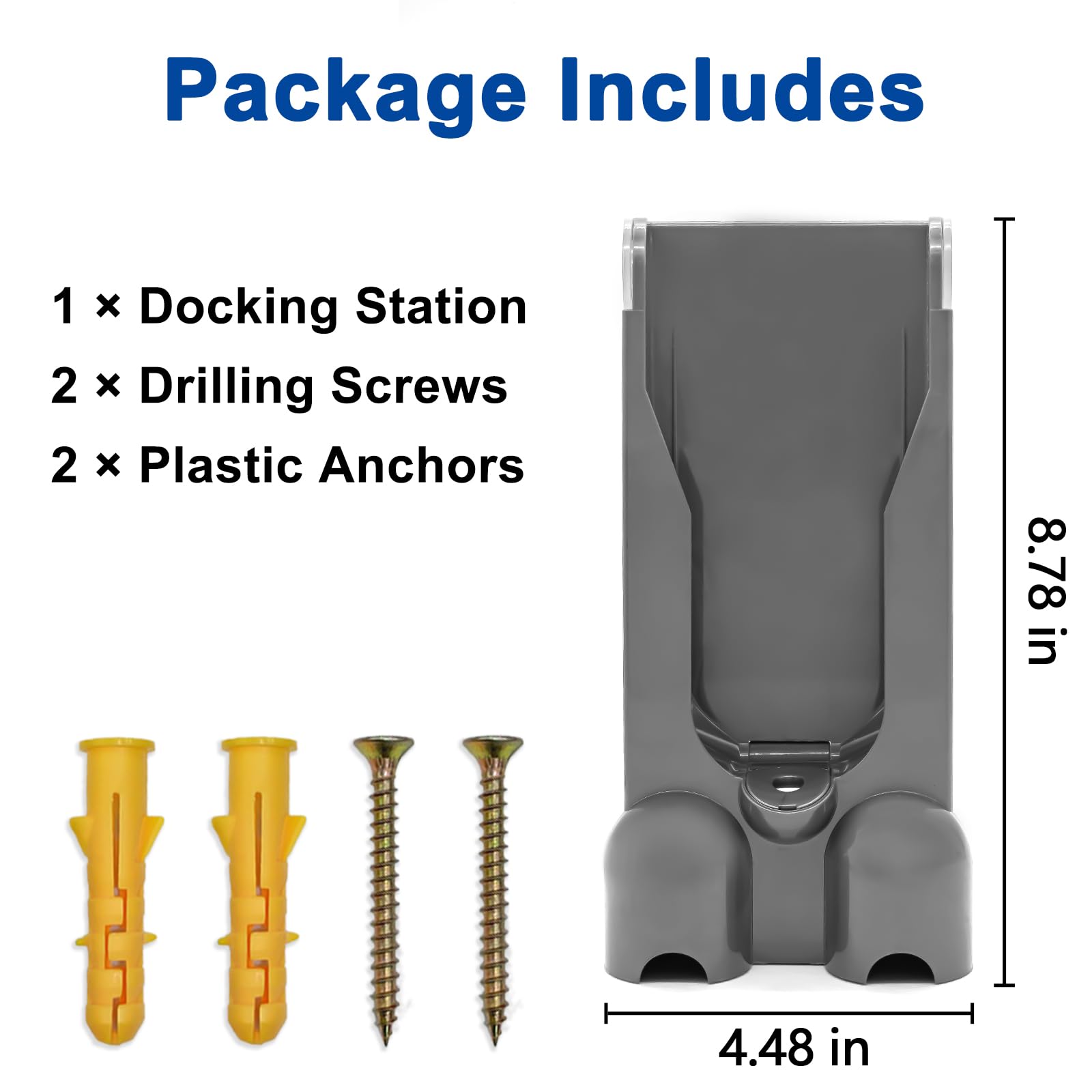 Dyson V10 Vacuum Cleaner Wall Mount Dock - Universal Charging Station & Storage Bracket | Compatible with Dyson V10 Cordless Stick Vacuum (Not for V11) | Perfect for Garage, Closet & Mudroom Organization