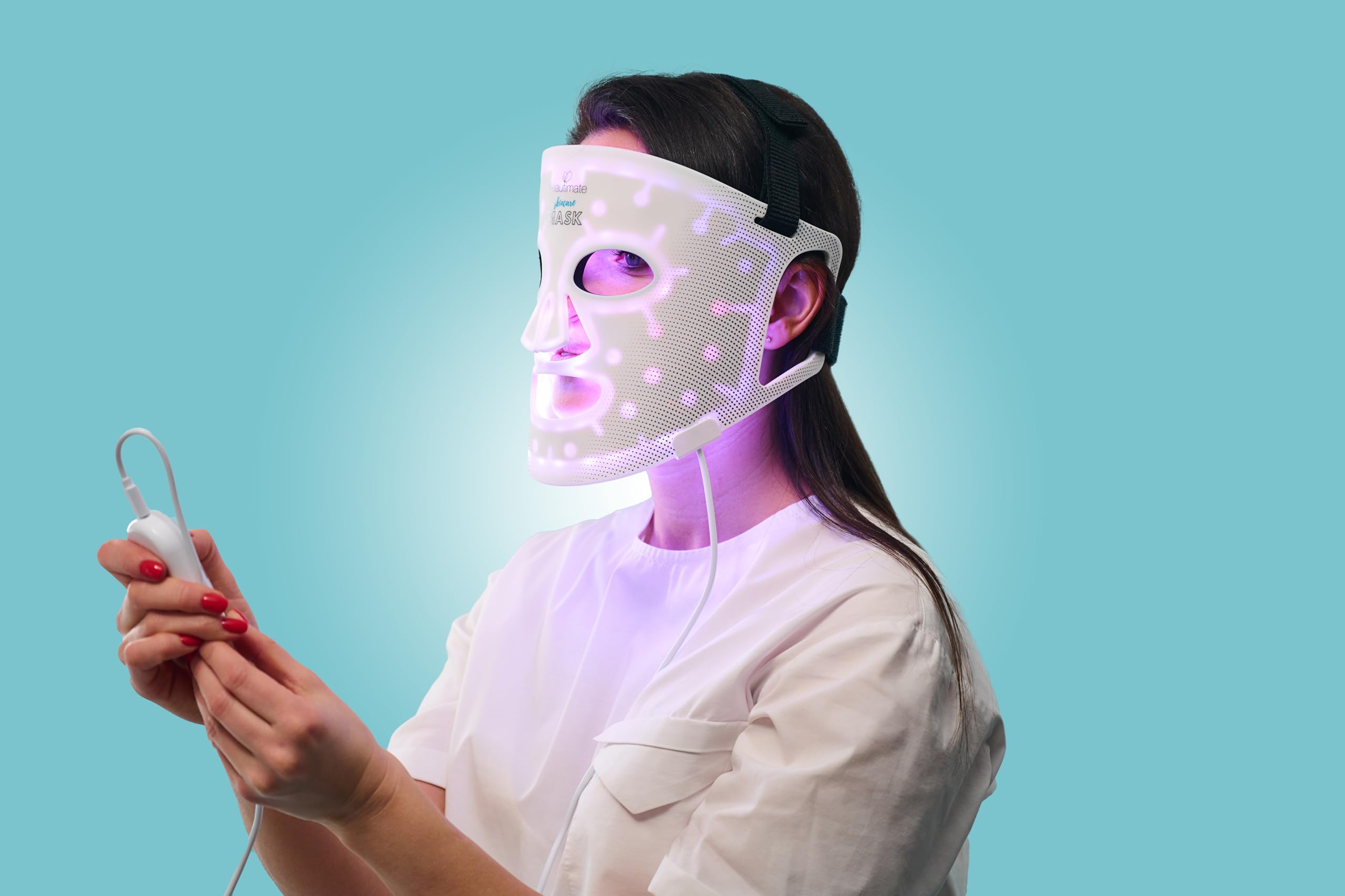 LED Light Therapy Face Mask for Wrinkles & Acne - Red Blue & 850nm Infrared Light Treatment - At-Home Skincare Device for Anti-Aging & Clear Skin - Perfect for Daily Facial Care & Spa Nights