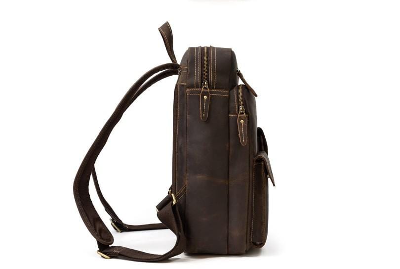 Stylish Leather Laptop Backpack for Women & Men - Durable Work & Travel Bag for Business, College & Commuting