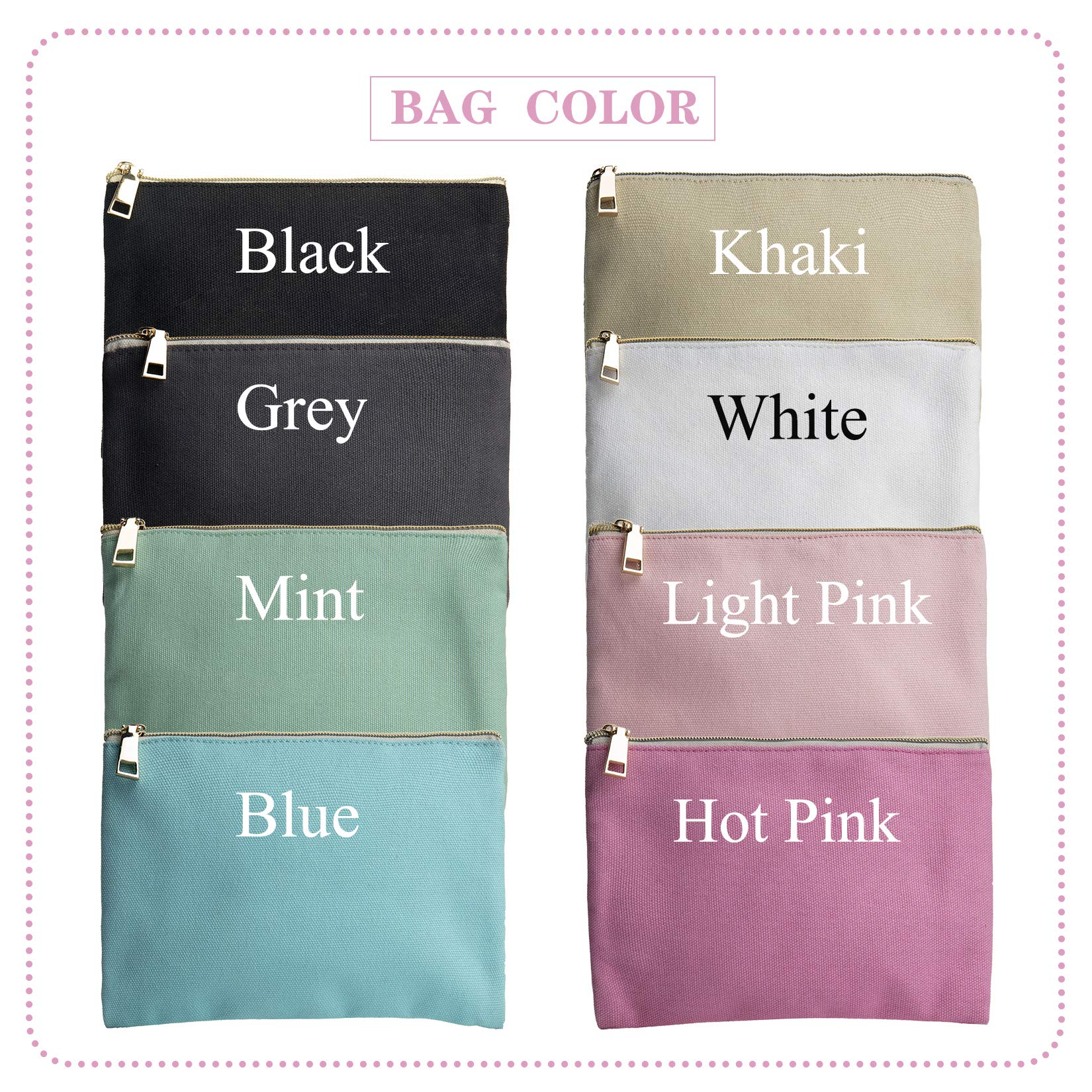 Custom Personalized Makeup Bag with Name - Travel Cosmetic Pouch for Women, Wedding Bridesmaid Gift, Birthday Present & Mother's Day Gift Idea - Perfect for Travel, Bachelorette Parties & Everyday Use