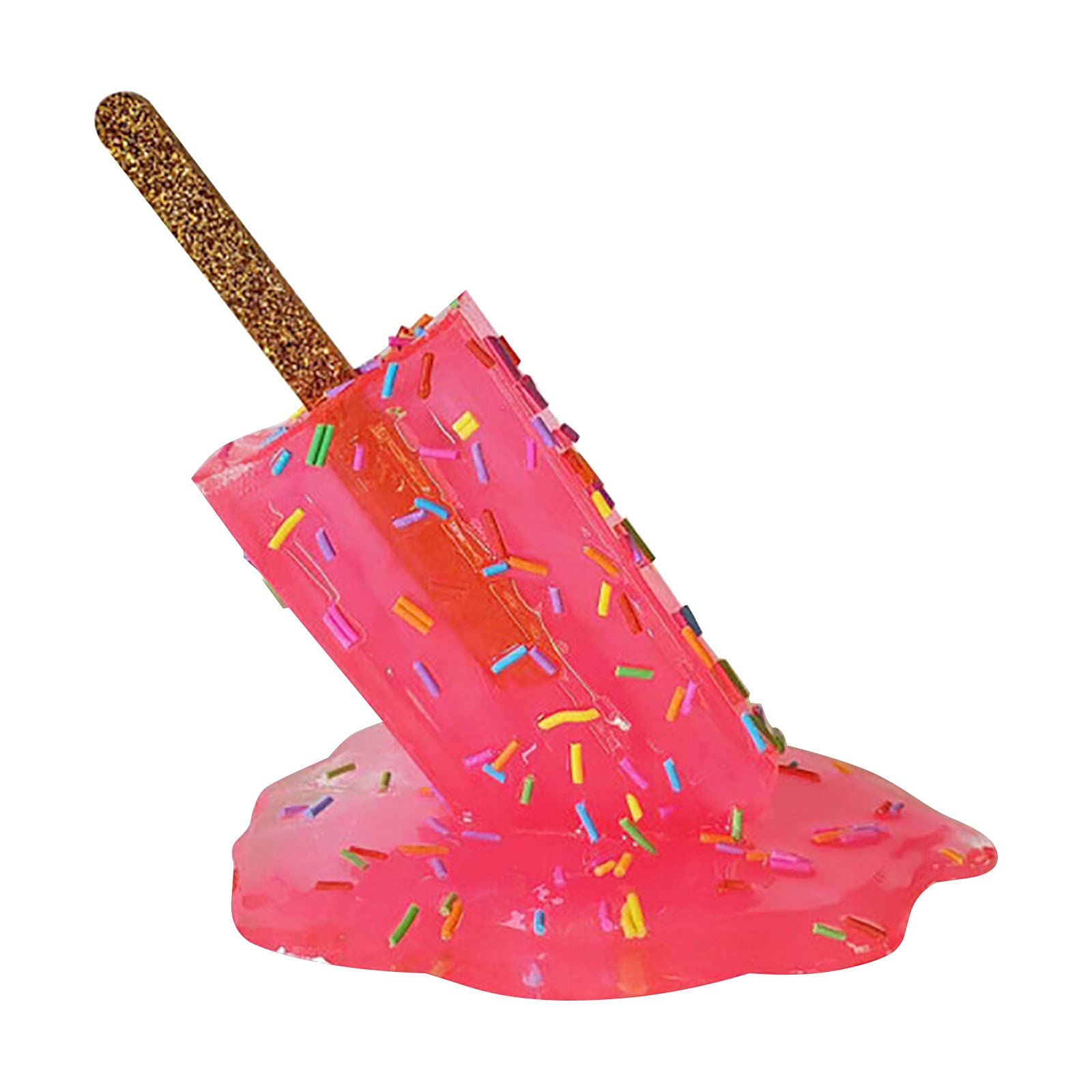 DFDGBD Resin Lollipop Summer Decor - Pink Solar Garden Gnome Statue for Outdoor Patio, Yard & Home Decoration | Unique Melting Lollipop Design for DIY Crafts & Gift Giving