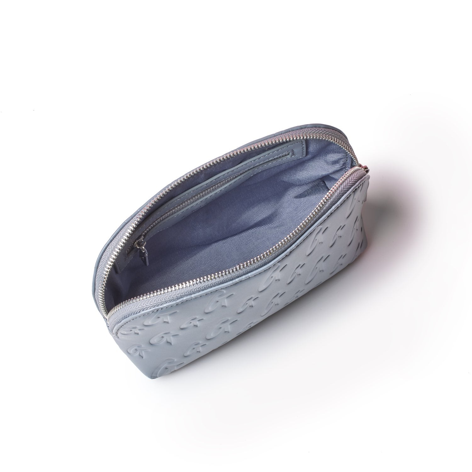 MONOGRAM COSMETIC POUCH - Premium Gray Makeup Bag for Women | Travel Organizer, Toiletry Case & Beauty Essentials Storage | Perfect for Travel, Gym & Daily Use