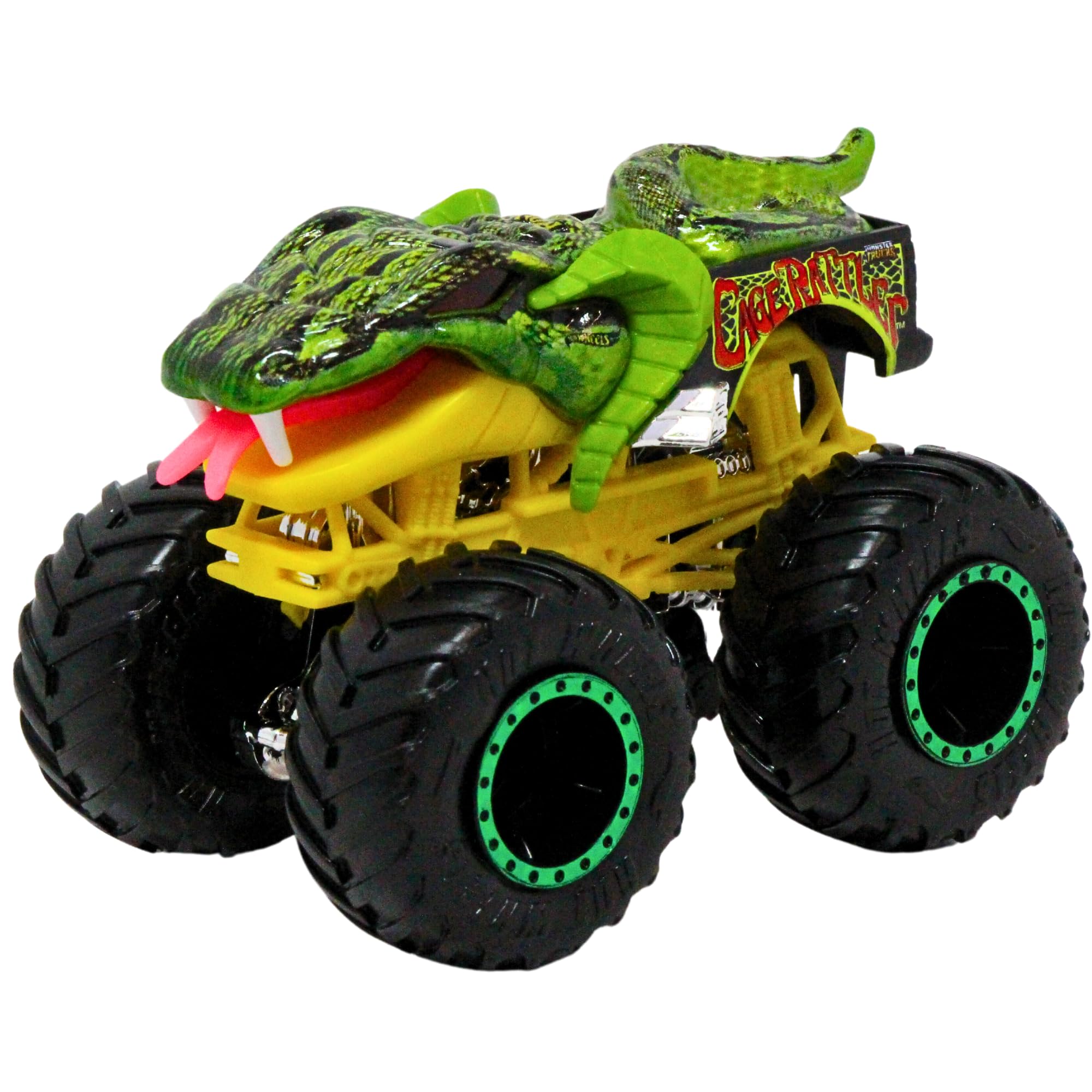 Monster Trucks Cage Rattler with Connect & Crash Car 1:64 Scale Die-Cast Toy for Kids - Perfect for Playtime, Collecting & Racing Battles
