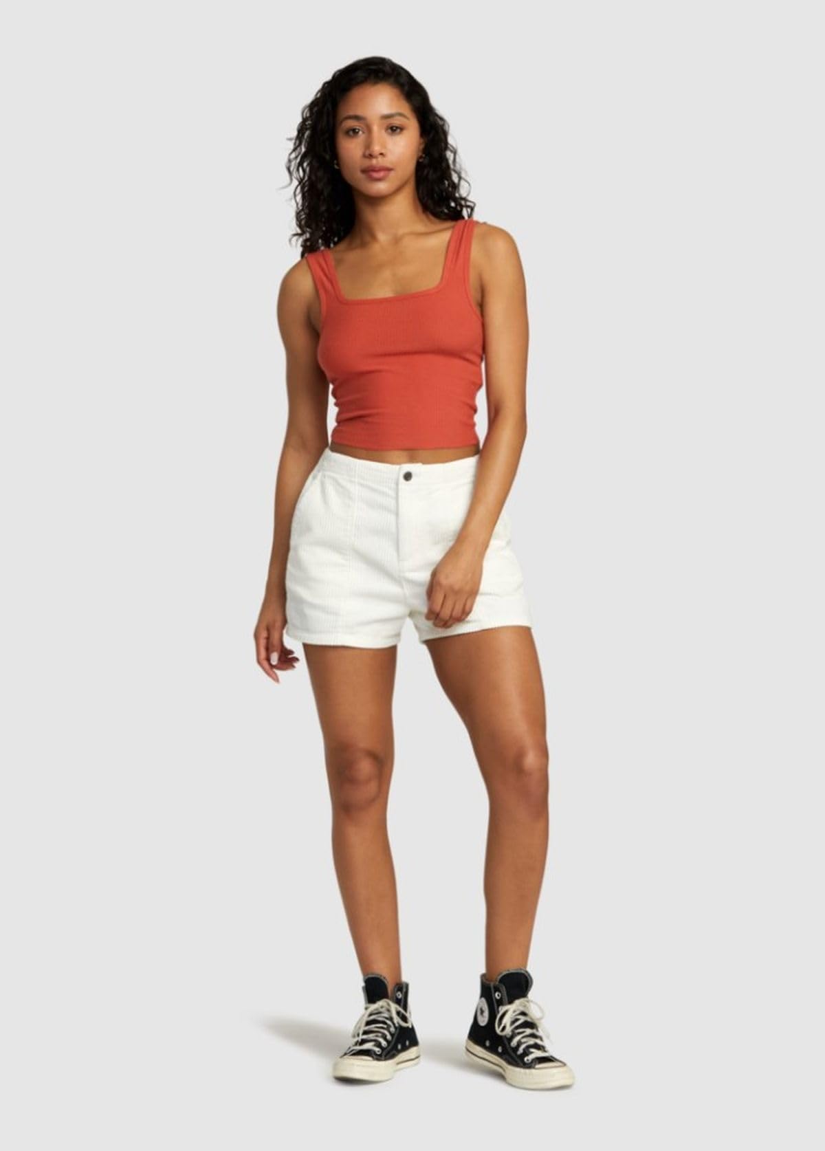 RVCA Women's High-Waisted Corduroy Shorts - Comfortable Stretch Daylight Shorts for Casual Wear, Summer Outfits & Beach Vacations
