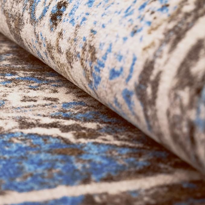 Ezra Traditional Medallion Non-Slip Washable Indoor Area Rug - Perfect for Living Room, Bedroom & Home Decor