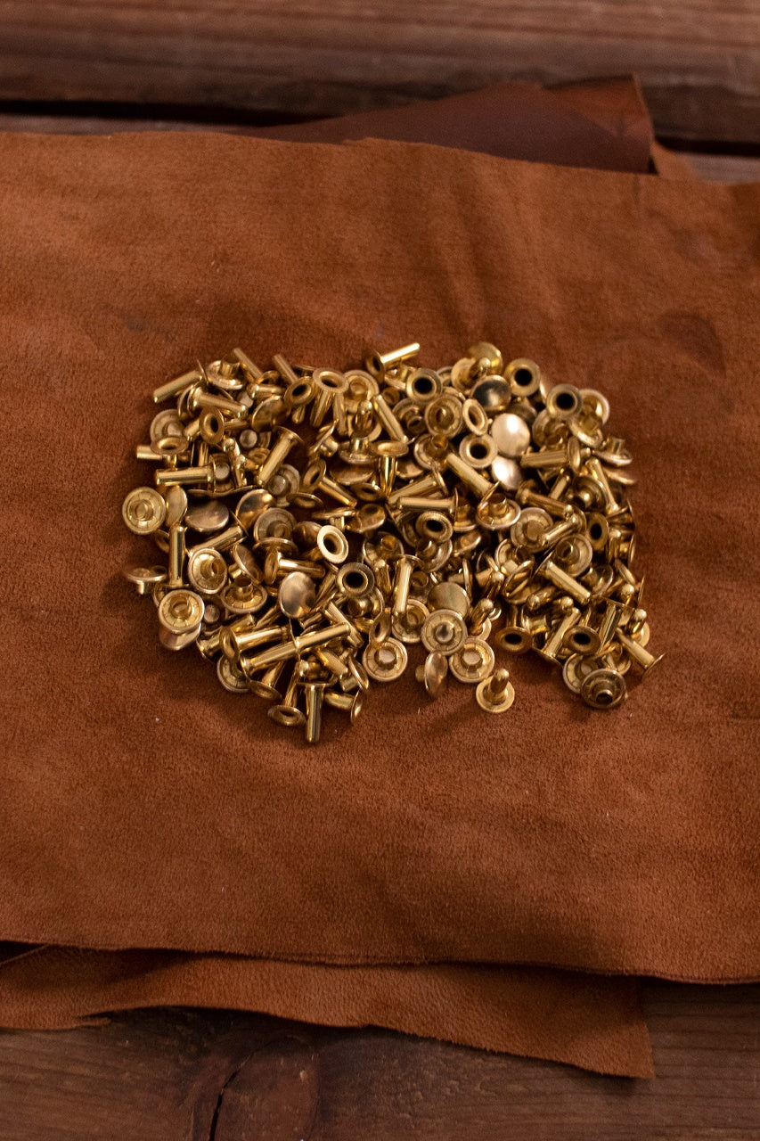 Hollow Rivet KØ9.2 x L11.5 mm Iron/Brass - Heavy Duty Fasteners for Metal Fabrication, Leather Craft & DIY Projects
