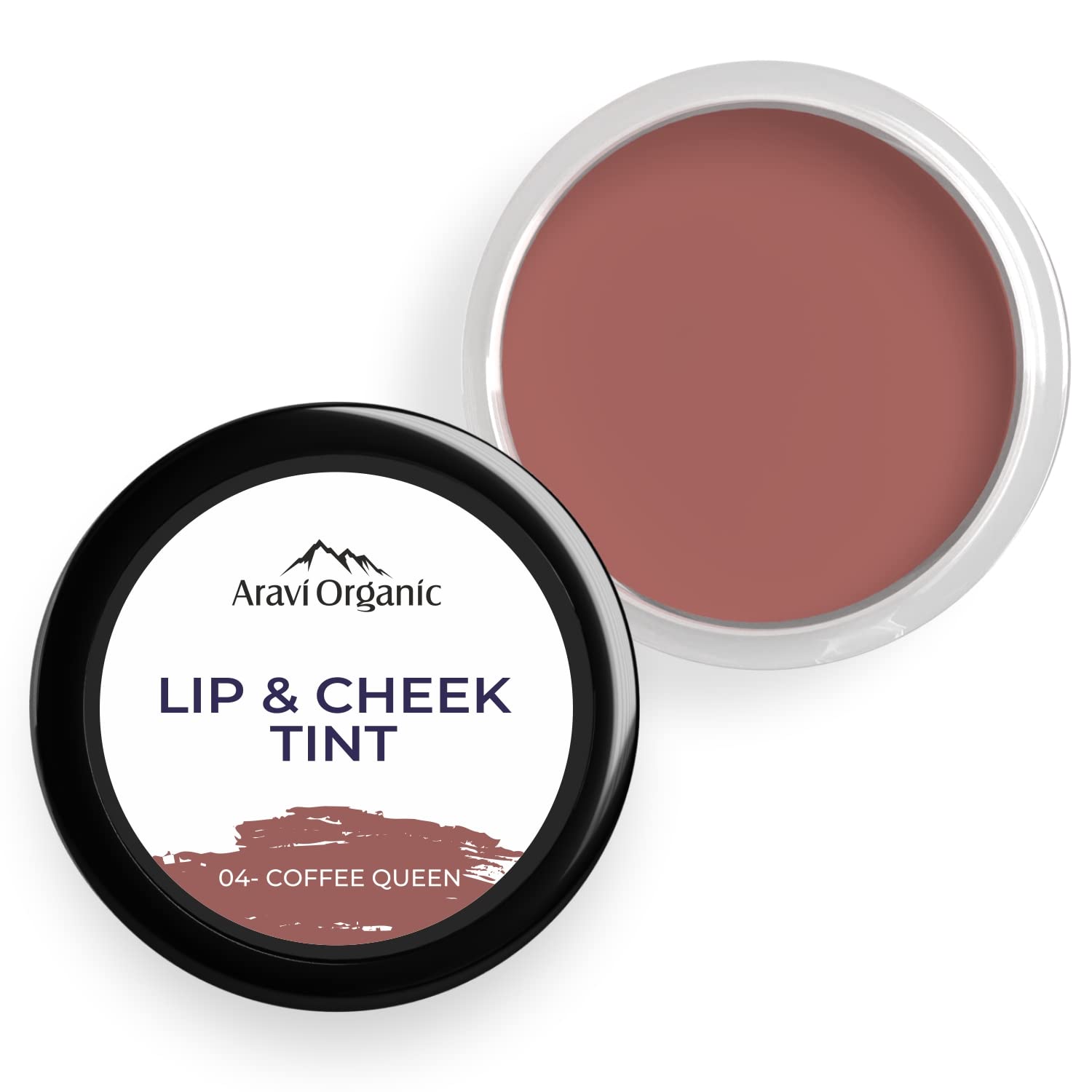 Aravi Organic Vegan Lip & Cheek Tint - Matte Finish, Long Lasting with Vitamin E Oil | Coffee Queen Shade | Natural Makeup for Everyday Wear, Date Night & Office Looks