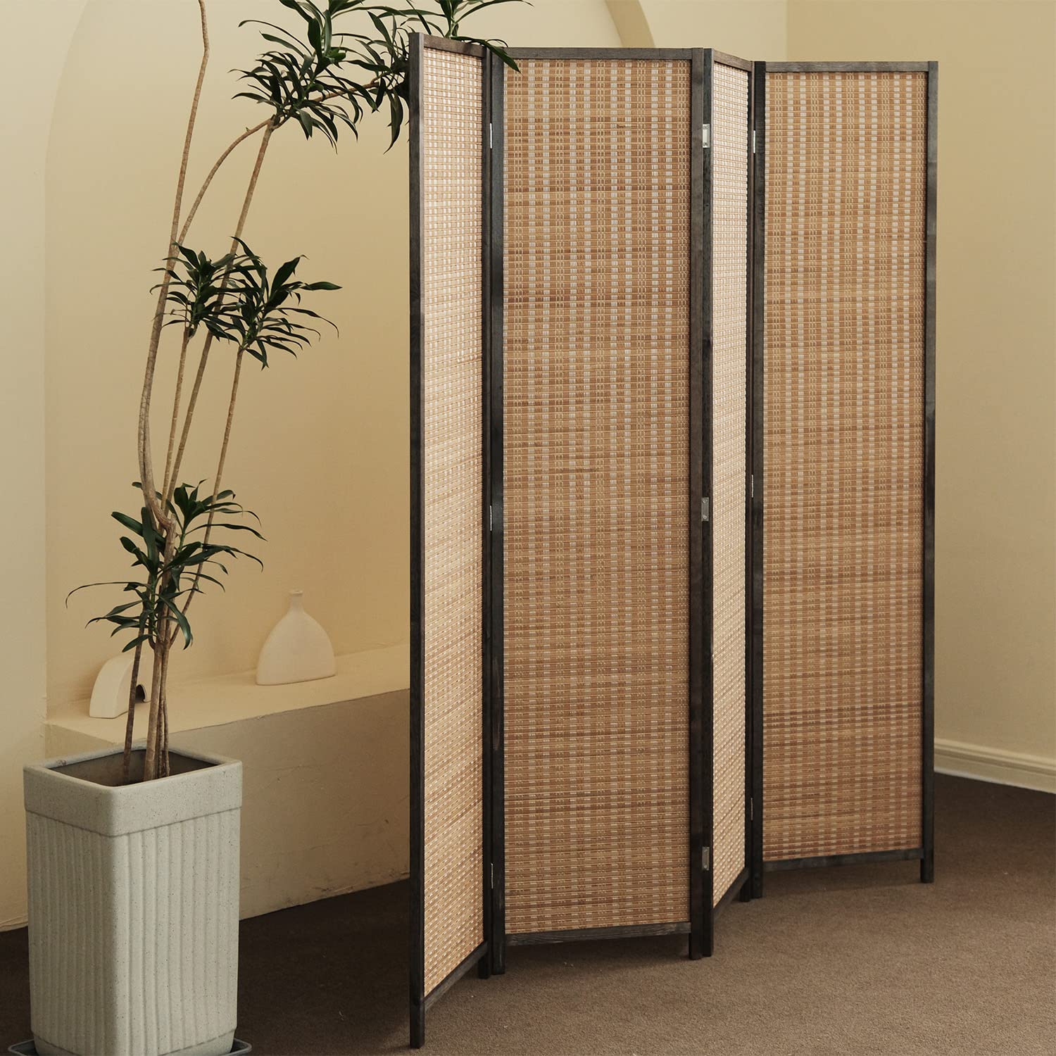 4 Panel Bamboo Room Divider - 67