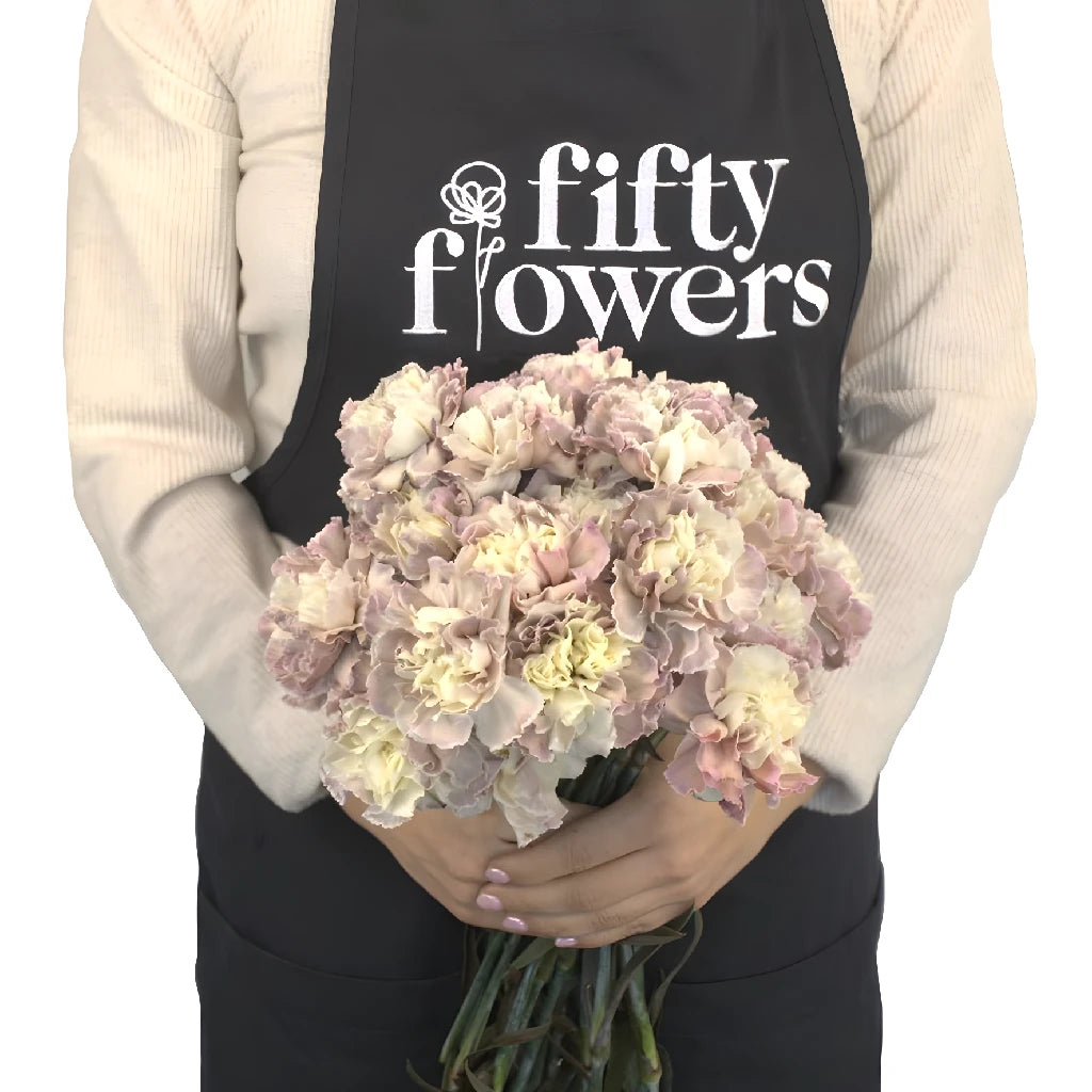 Beige Peach Carnation Flowers - Artificial Silk Floral Arrangement for Home Decor, Wedding Centerpieces & Party Decorations