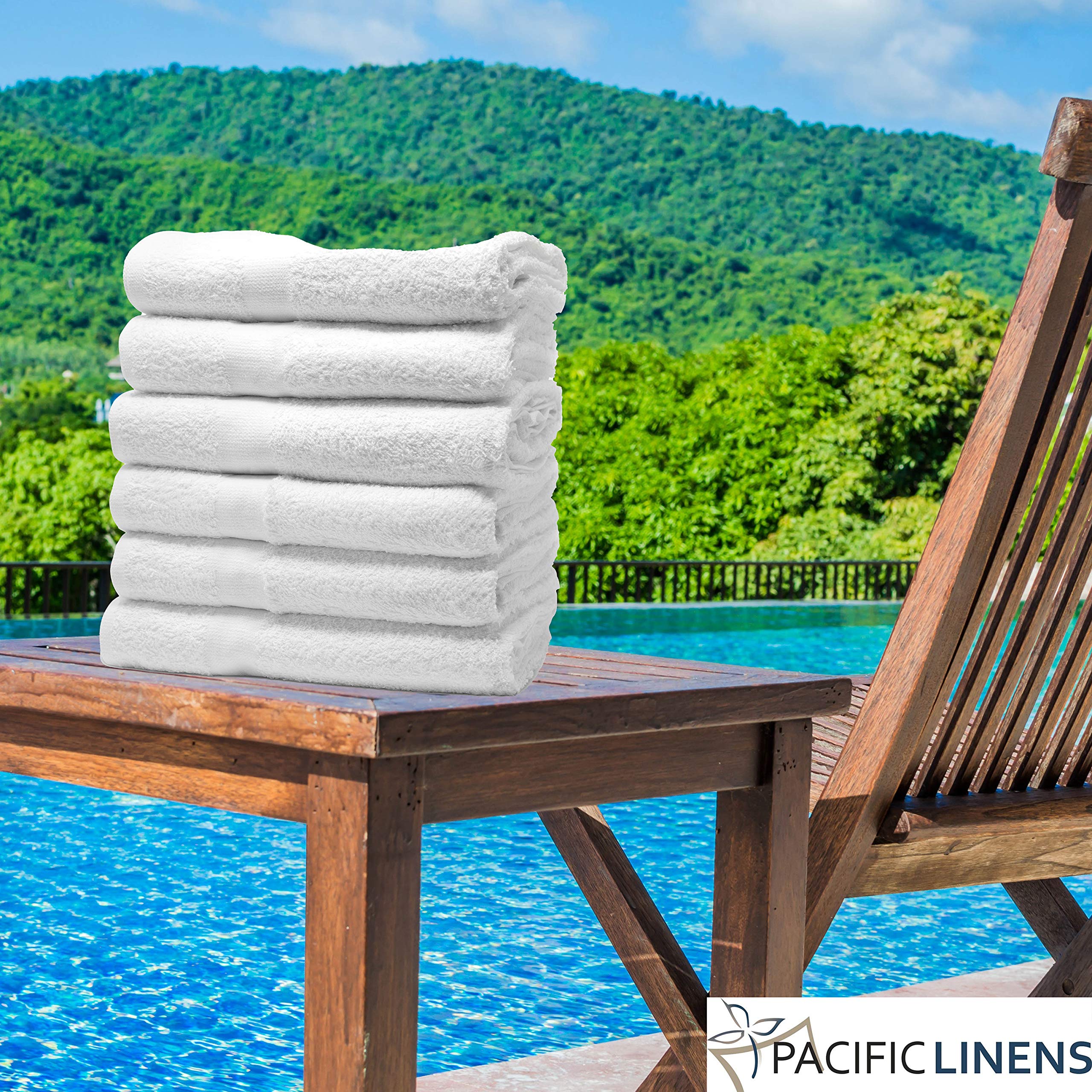 Premium 100% Cotton Lightweight Bath Towels Set - 22x44 Inches Ultra Absorbent Quick-Dry Hotel Collection - Bulk Pack of 24 White Towels for Spa, Pool, Gym & Home Use - Soft Luxury Bath & Beach Towels for Everyday Comfort