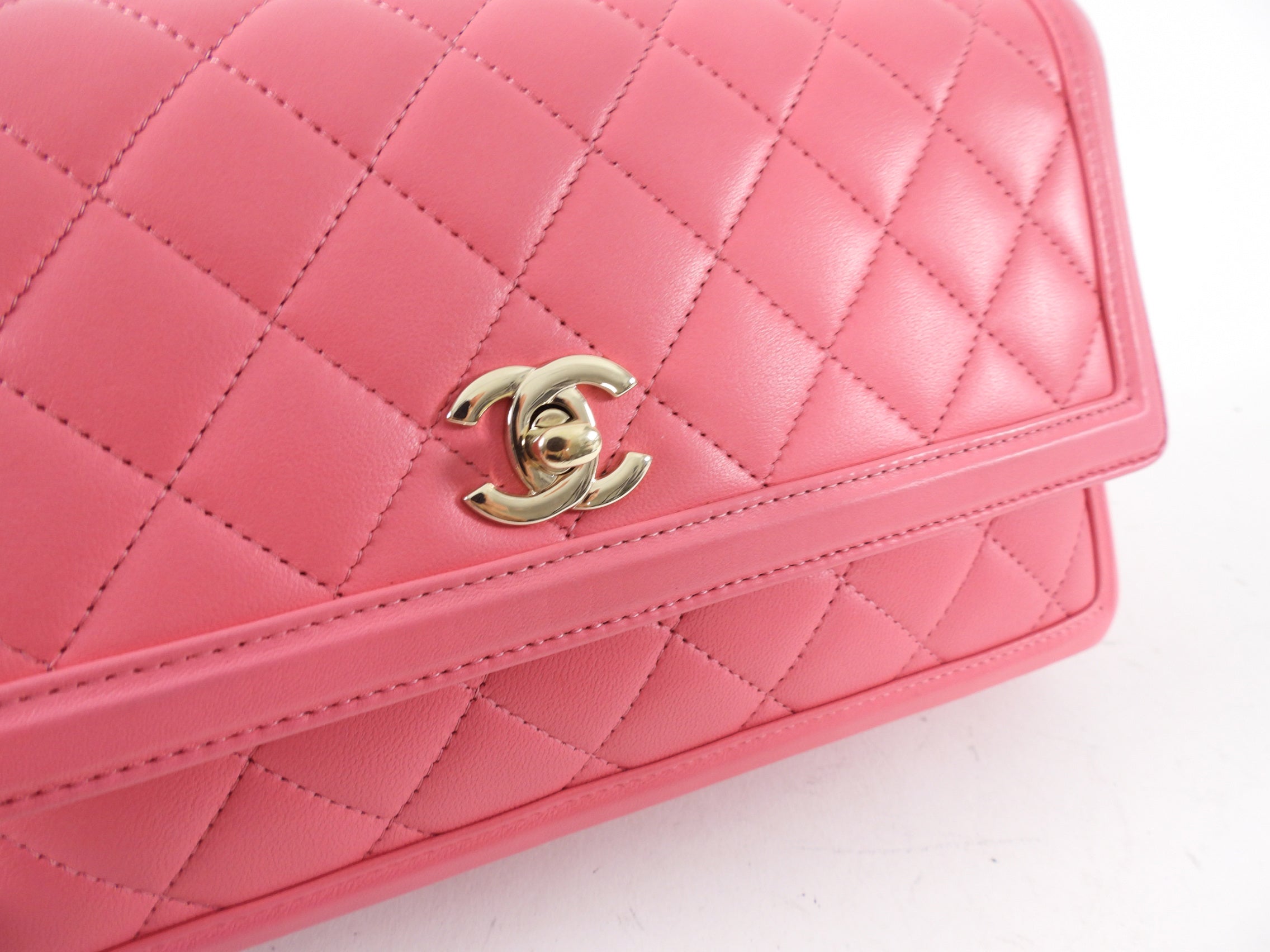 Chanel Pink Quilted Leather 3 Compartment Flap Bag - Luxury Designer Handbag for Women, Perfect for Parties, Dating & Everyday Use
