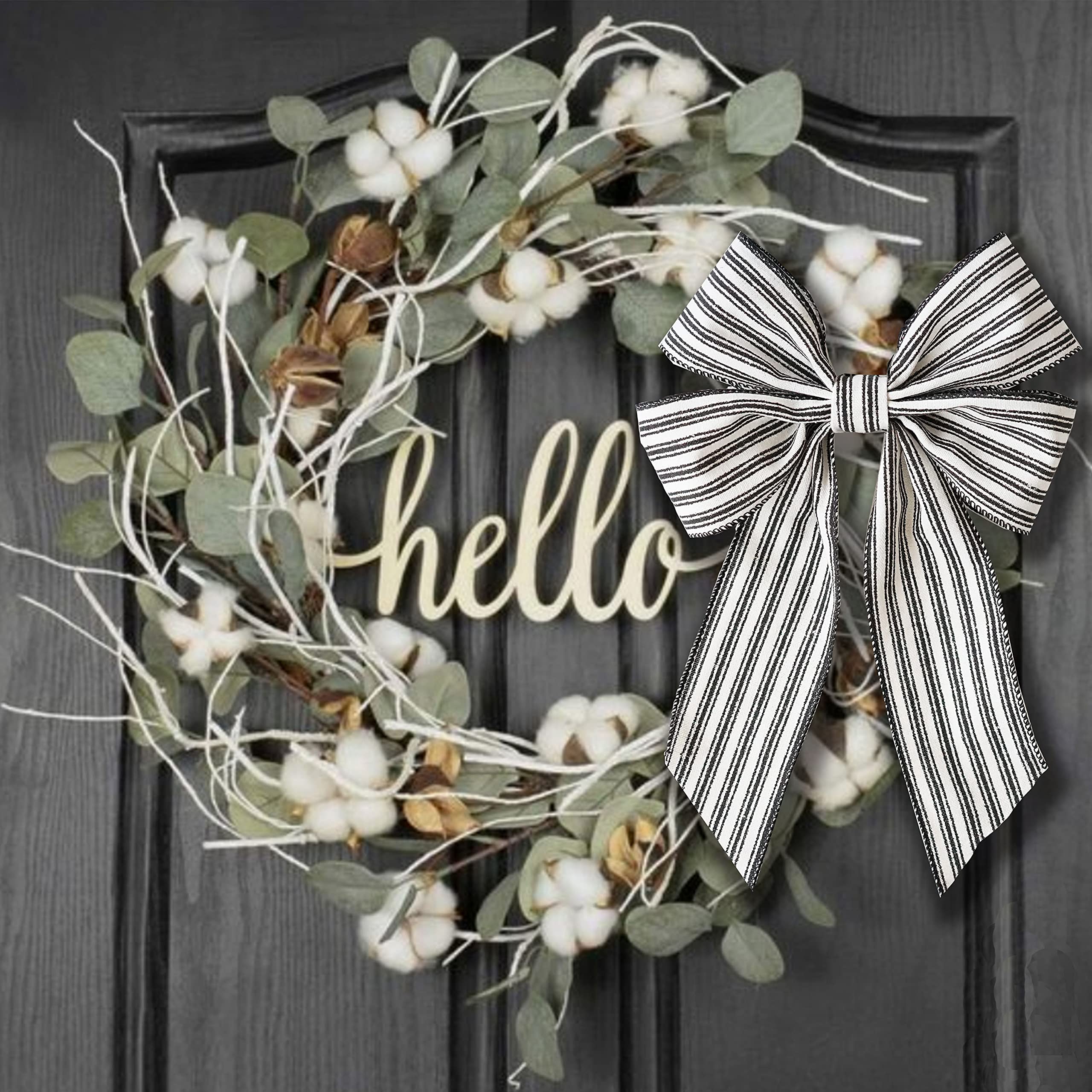 Black & White Striped Wired Ribbon - 2.5