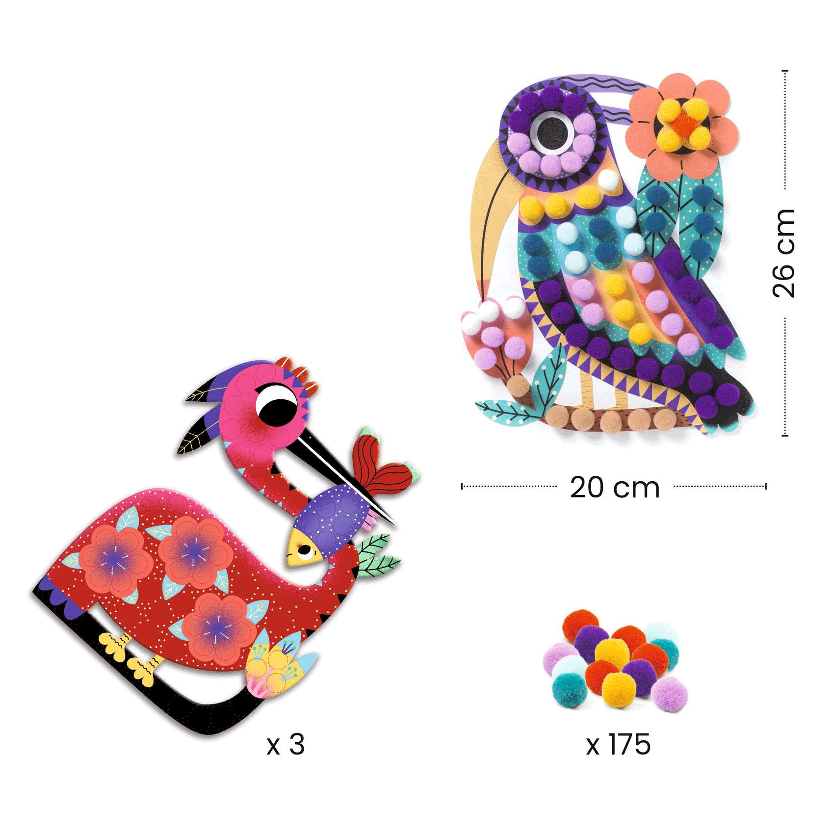Shapes and Bubbles Birds Puzzle Game by Djeco - Fun Educational Toy for Kids Ages 3-5 | Perfect for Preschool Learning & Family Game Night