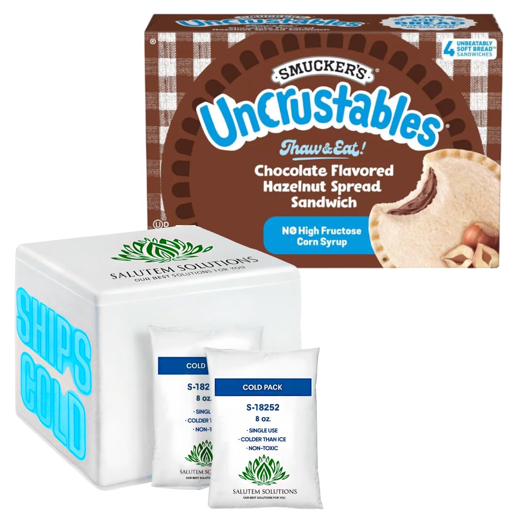 Uncrustables Frozen Chocolate Hazelnut Spread Sandwich - 4 Count (Pack of 12, 48 Total) | Peanut-Free Snack for Kids Lunch, School, Picnics & On-the-Go Breakfast