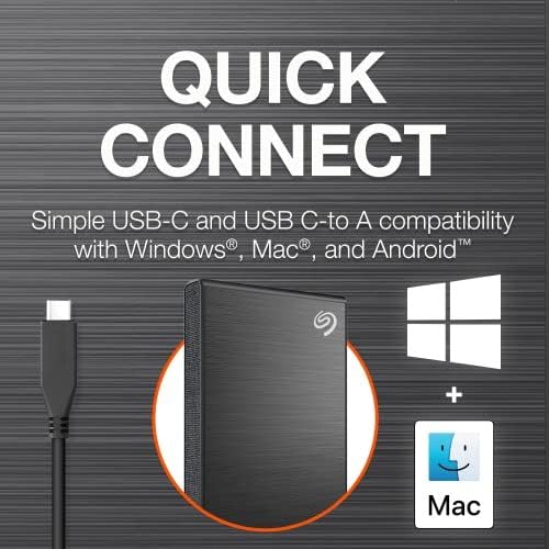 Seagate One Touch 5TB Portable External Hard Drive with Password Protection & Hardware Encryption - USB 3.0 for PC, Mac & Laptop - Backup Storage for Photos, Videos, Music & Work Files (STKZ5000400) - Black