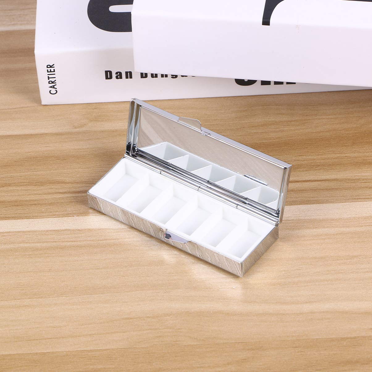 Healifty Stainless Steel Pill Organizer Box - Waterproof Weekly Pill Case Dispenser with Secure Lock - Perfect for Travel, Camping, Hiking & Daily Medication Storage