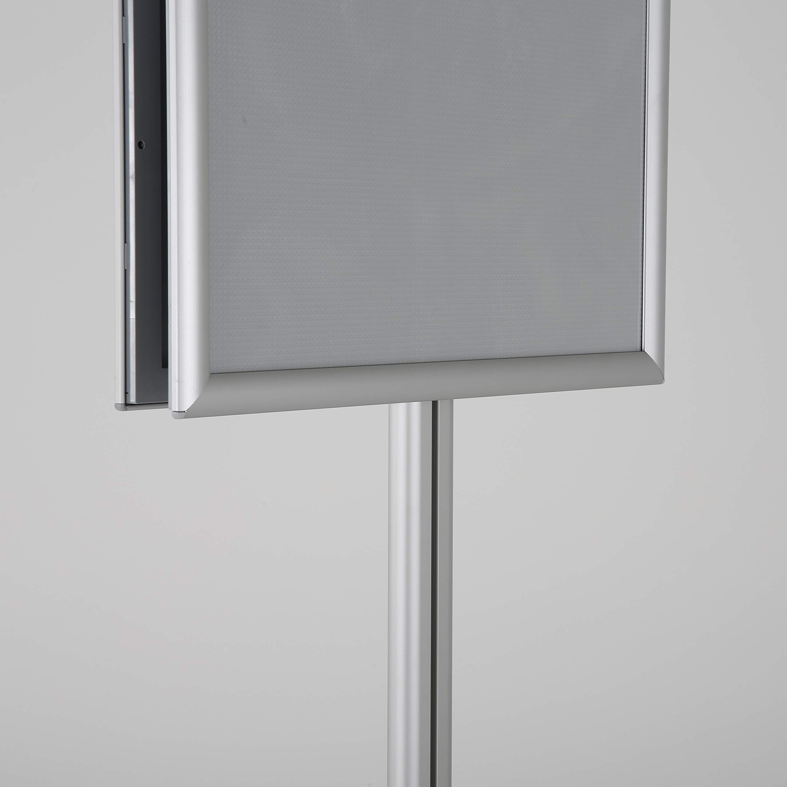 Double-Sided Aluminum Display Stand - 2x(11x17) Inch Silver Snap Frame for Brochures, Documents & Signs | Front Loading Portrait/Landscape | Ideal for Retail, Trade Shows & Office Use