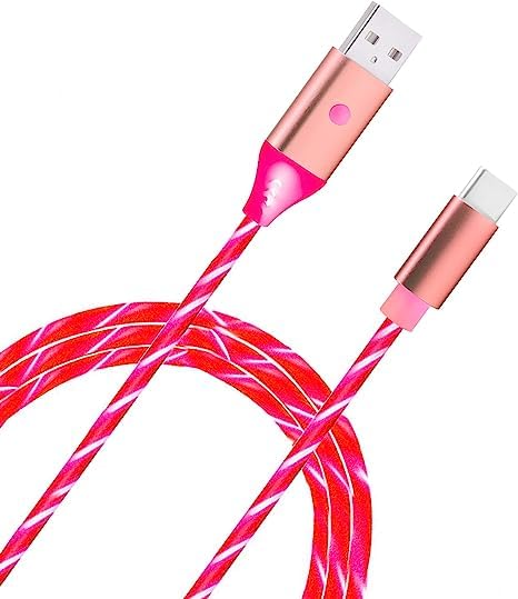 Glowing LED USB C Charging Cable - Fast Charging Power Cord for Sony WH-1000XM5, WH-1000XM4, WF-1000XM4 Headphones & More USB-C Devices | Perfect for Night Use, Gaming, Travel & Home Charging