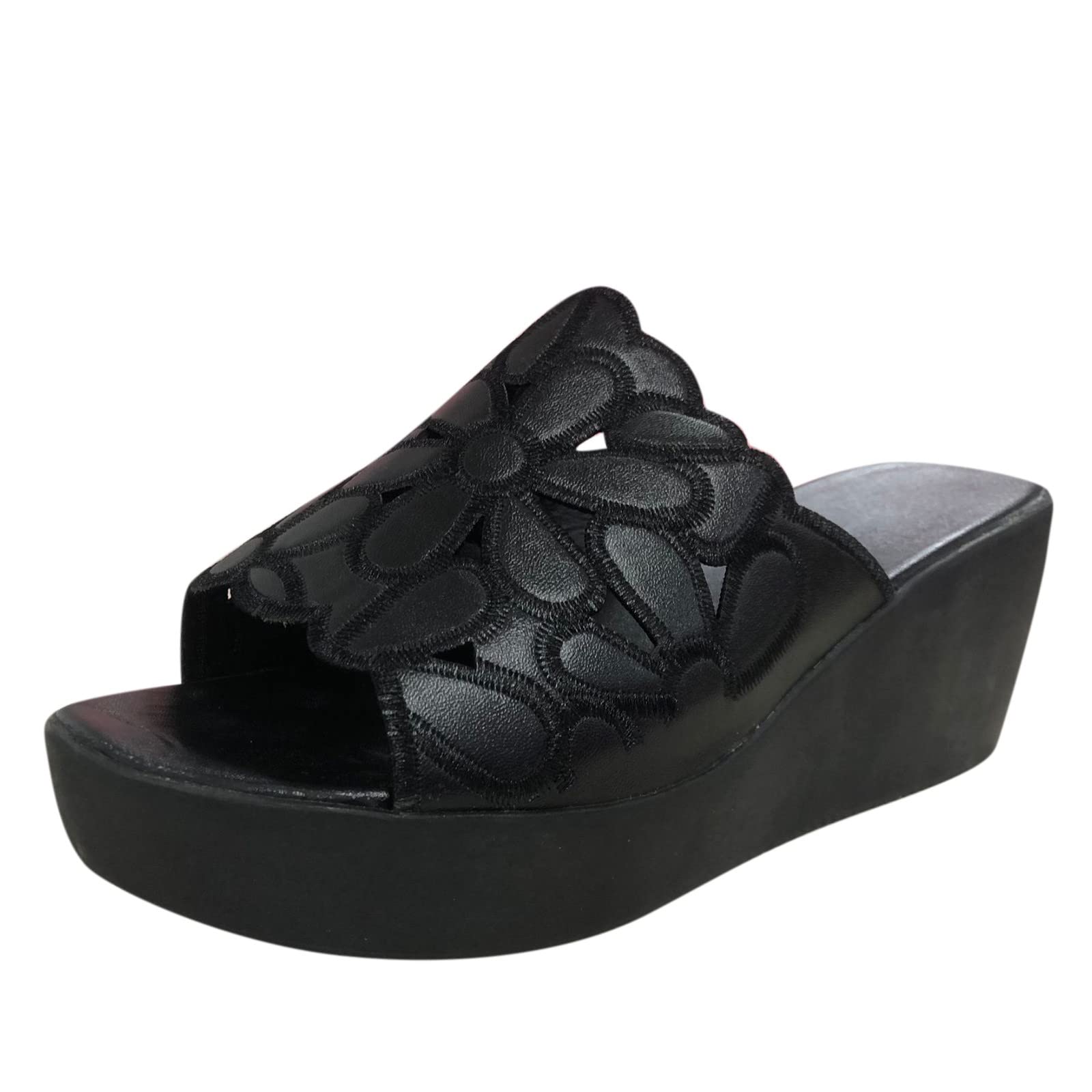 **Women's Wedge Sandals for Spring & Summer - Thick Sole Fish Mouth Open Toe Hollow Out Slippers | Comfortable Beach, Pool, and Casual Wear**