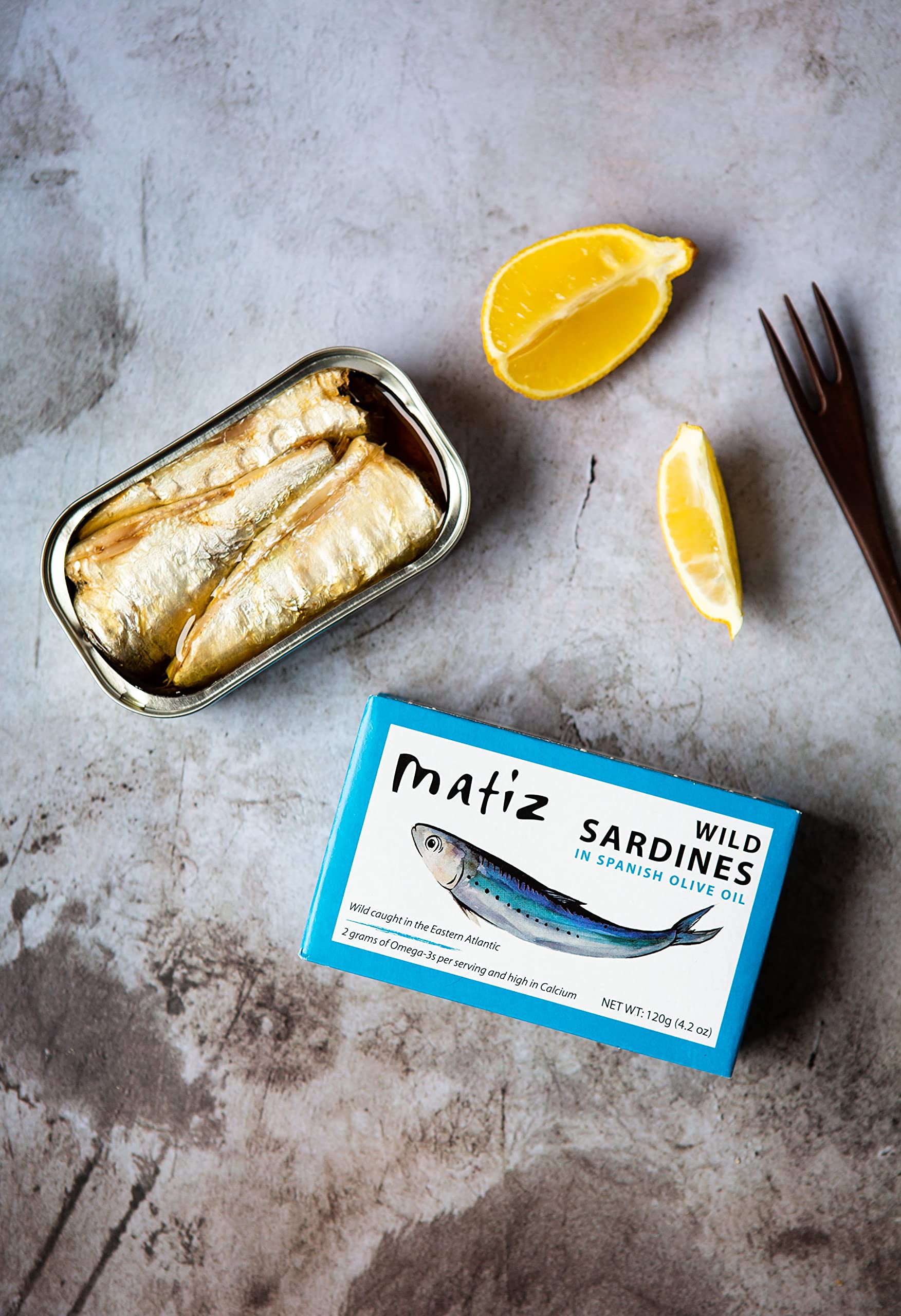 Matiz Sardines in Olive Oil - Wild Caught Spanish Gourmet Canned Fish (Pack of 25, 4.2oz Cans) | High Protein, Natural & Fresh | Perfect for Tapas, Snacks, Meals, Salads & Charcuterie Boards